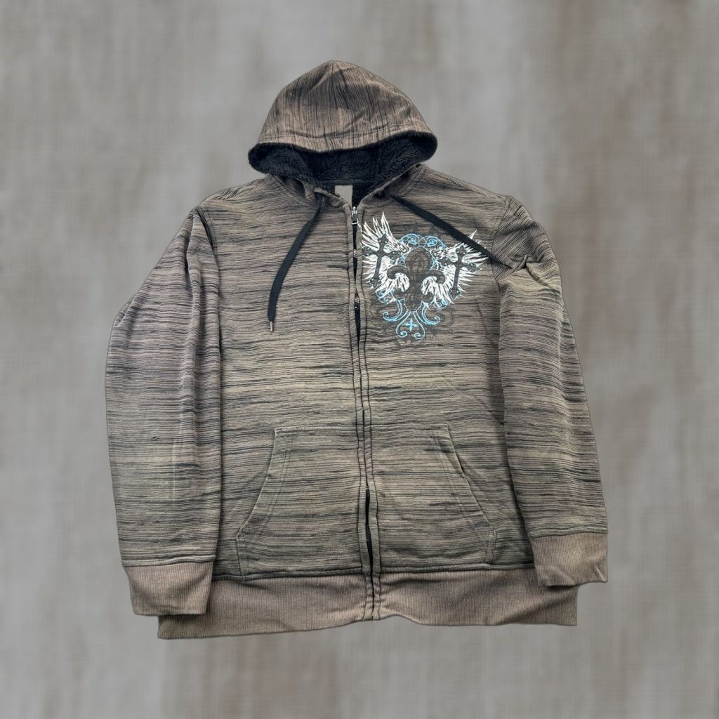Faded Glory VINTAGE Faded Glory Hoodie Mens L Brown Full Zip Kangaroo Pocket Fleece 00s Skater Cross Size US L / EU 52-54 / 3 - 1 Thumbnail