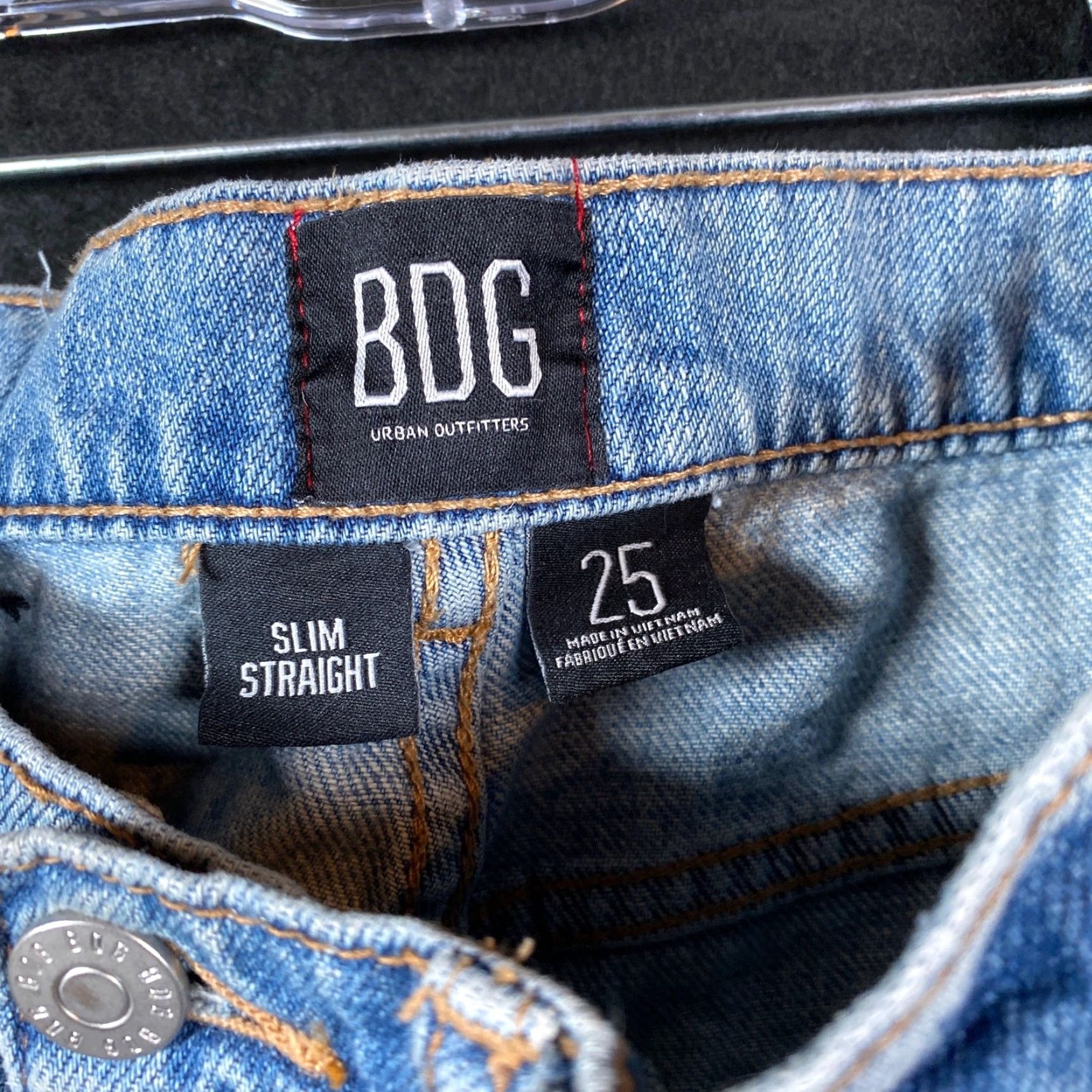 Bdg BDG Womens Jeans Blue Denim Button Fly High Rise Slim Straight Distressed 25 Size 42" / US 20 - 5 Thumbnail