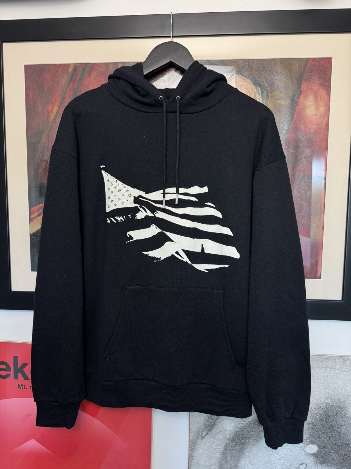 Celine Celine Flag Black Designer Hoodie Rhinestone Hedi Slimane Size US S / EU 44-46 / 1 - 1 Thumbnail