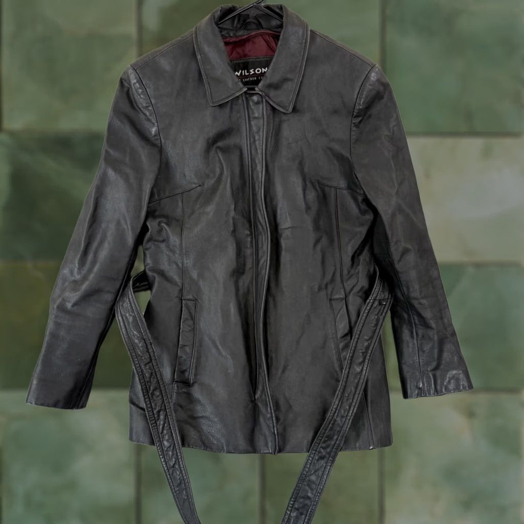 Vintage VINTAGE Wilsons Leather Jacket Womens Black Moto Biker 90s Zip Motorcycle Grunge Jacket Womens Black 90s Motorcycle Zip Size M / US 6-8 / IT 42-44 - 1 Thumbnail