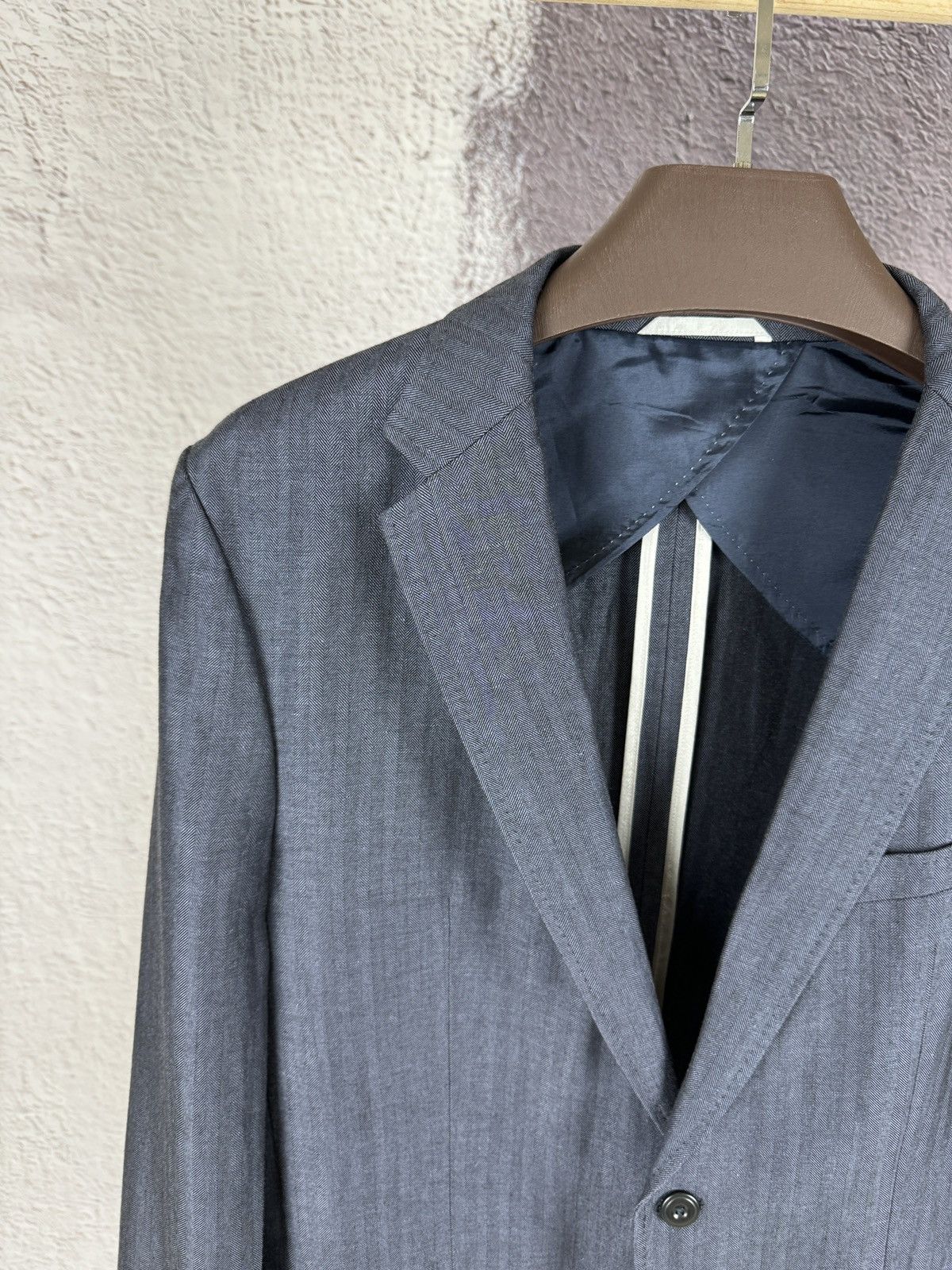 Colombo × Hugo Boss Hugo Boss x Colombo wool linen herringbone unlined blazer Size 42R - 4 Thumbnail