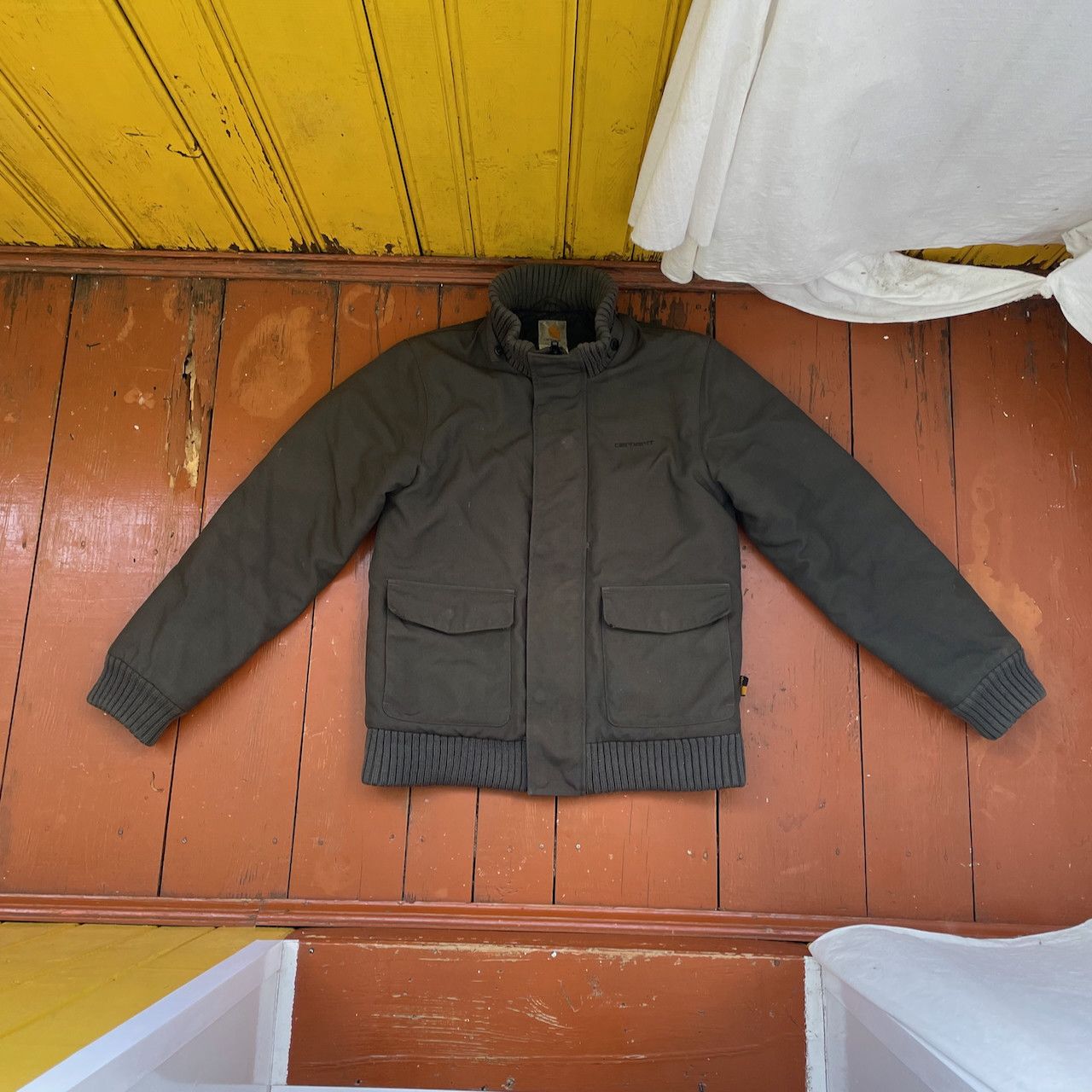 Carhartt Vintage Carhartt Olive Bomber Jacket – Canvas Workwear Size US M / EU 48-50 / 2 - 1 Thumbnail