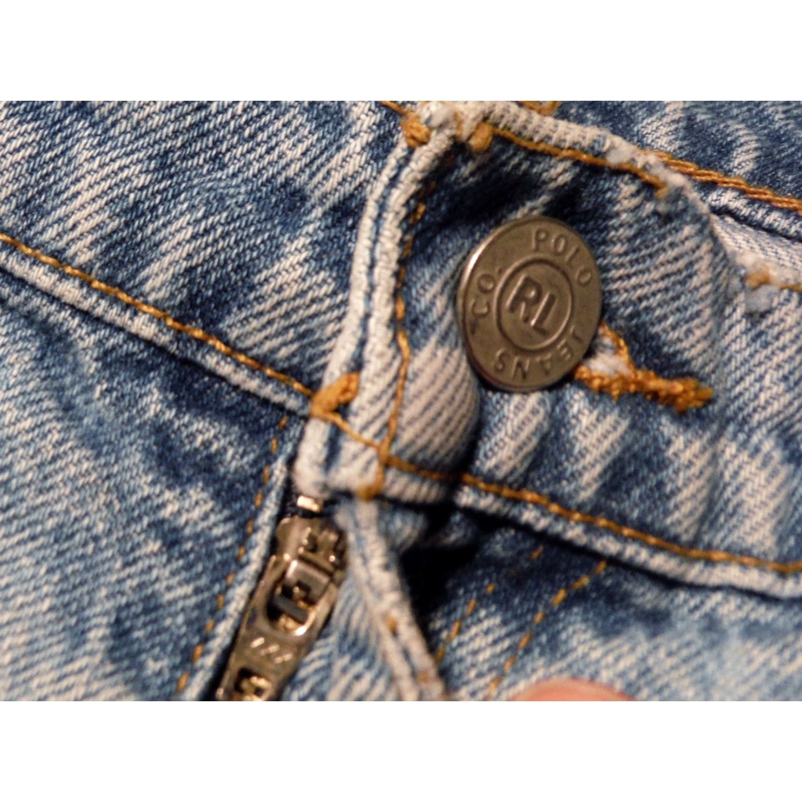 Polo Ralph Lauren VINTAGE Ralph Lauren Polo Women's Denim Jeans 36x29 90s Medium Blue Distressed Boyfriend Fit Size 36" / US 14 / IT 50 - 3 Thumbnail