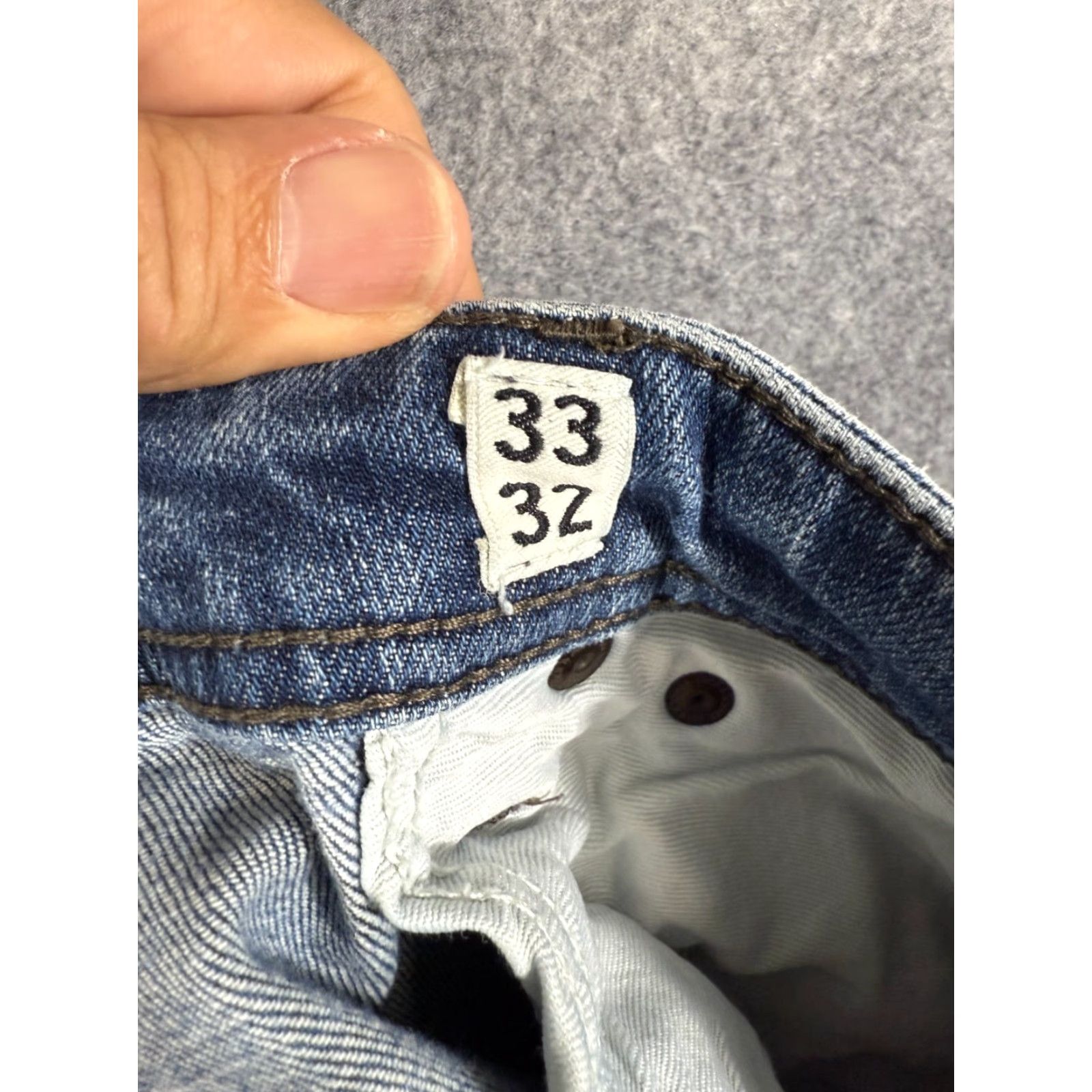 Jack & Jones Jack & Jones Jeans Mens 33/32 Blue Denim Slim Glenn Fit Button Fly Whisker Pockets Jeans Size US 33 - 7 Thumbnail