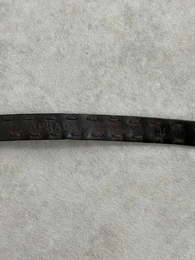 Prada 2000s Prada Double Wrap Dark Leather Bracelet Size ONE SIZE - 7 Thumbnail