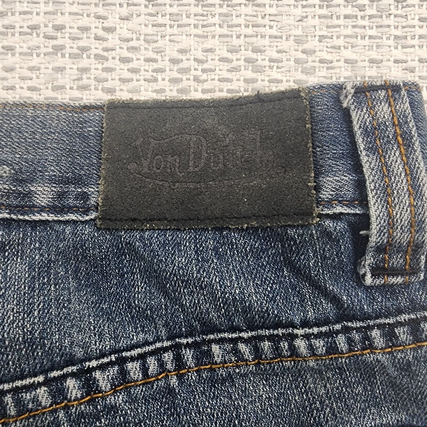 Von Dutch VINTAGE Von Dutch Jeans 31x32 Selvedge Blue Denim Button Fly Retro Rockabilly Mens Jeans 80s 90s Hipster Grunge USA Logo Size US 31 - 7 Thumbnail