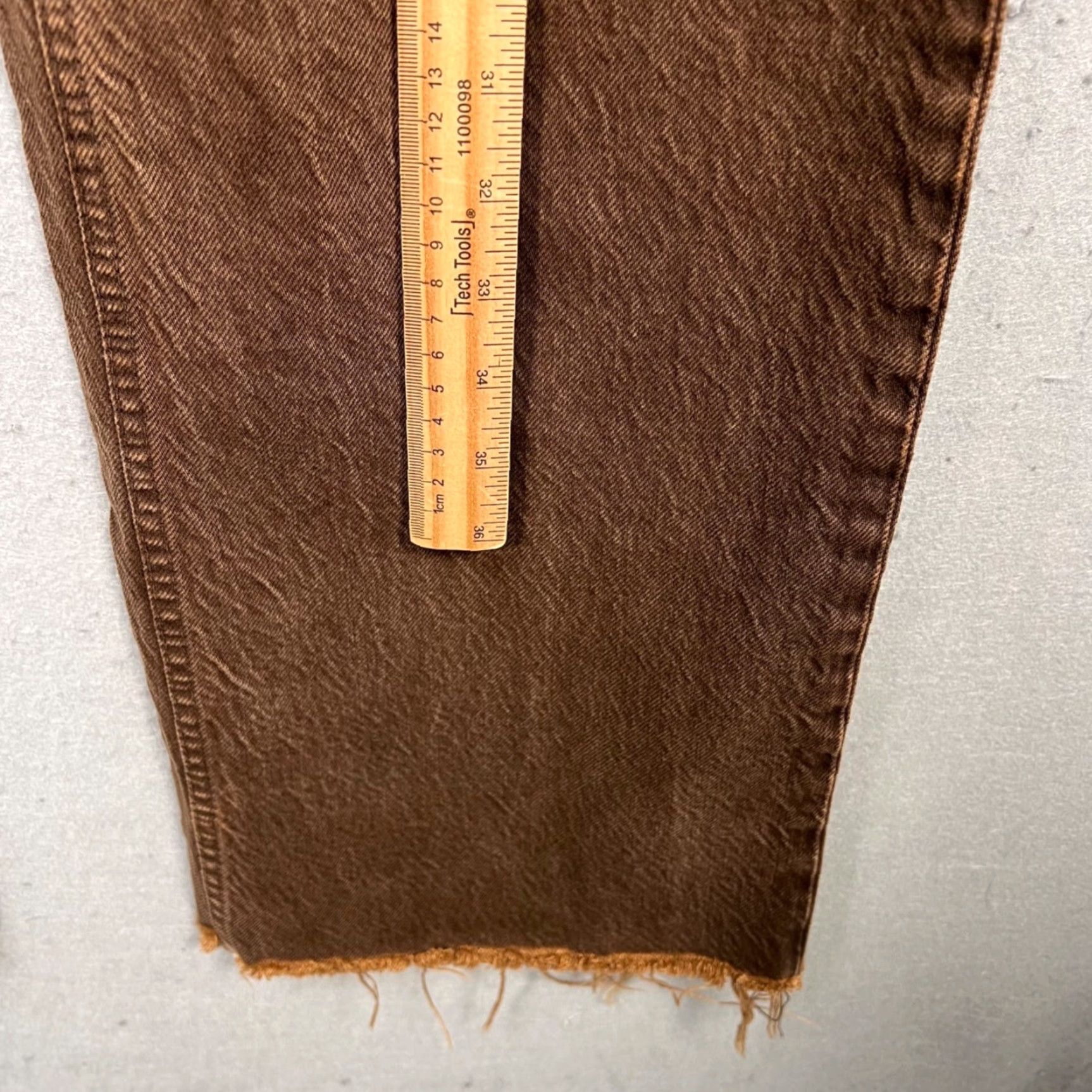 Zara Zara Jeans Adult Womens 4 Brown High-Waisted Straight-Leg Cotton Denim 5-Pocket Design Inseam 33 in Regular Rise High Vintage No Mens Womens Size 27" / US 4 / IT 40 - 5 Thumbnail