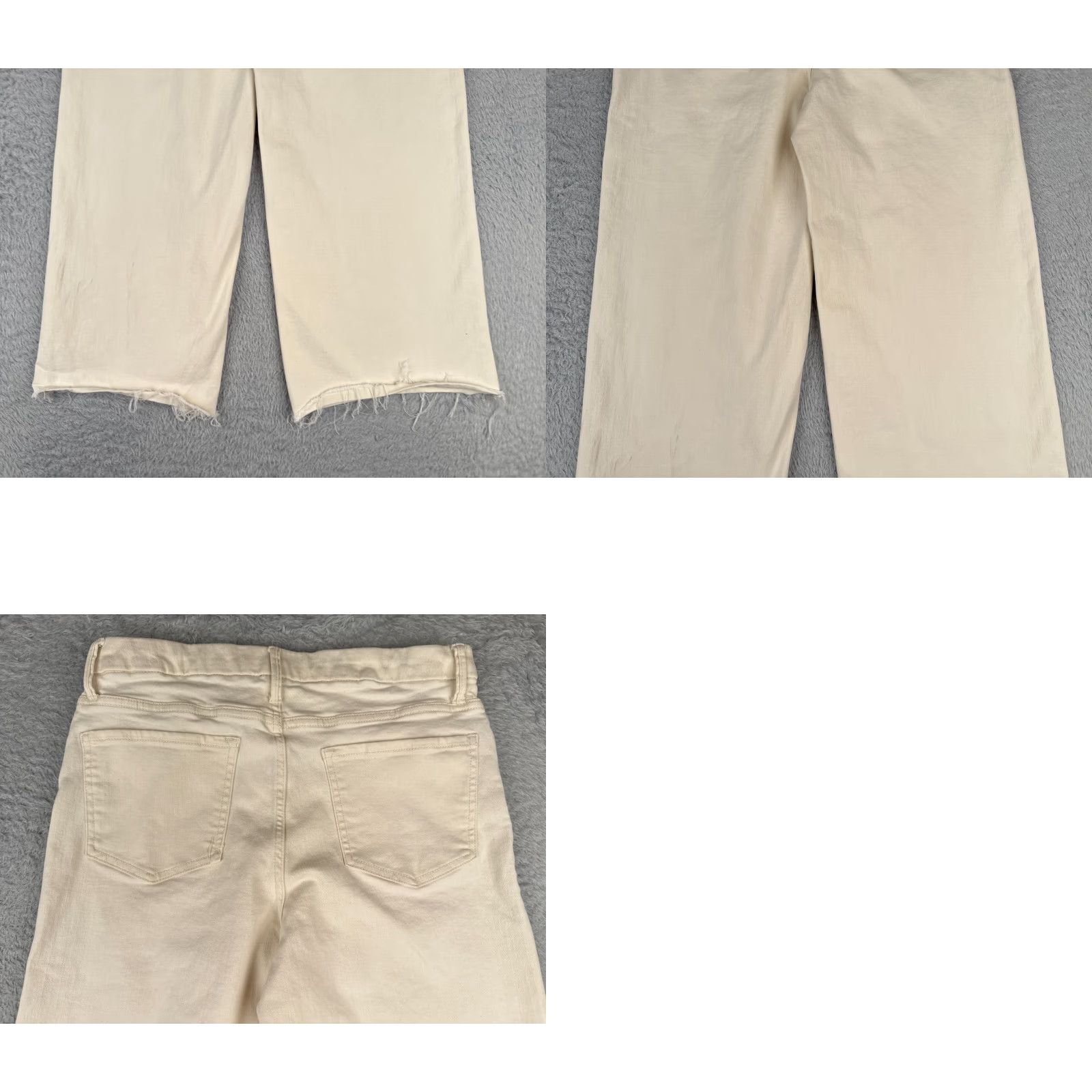 Vintage Time And Tru Jeans Women 10 Ivory Denim Wide-Leg High Rise Button Fly 30x24 Size 32" / US 10 / IT 46 - 10 Thumbnail