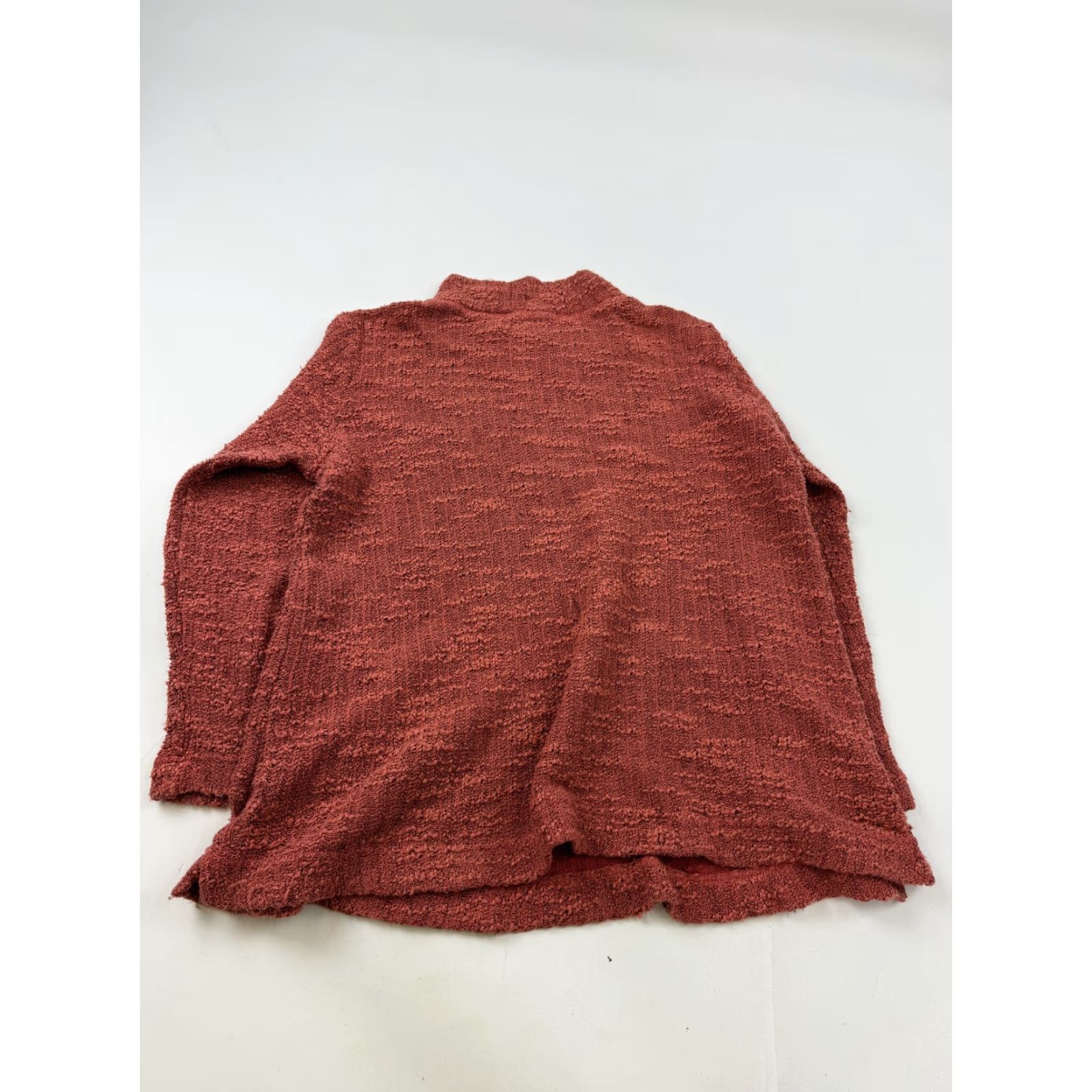 Vintage Cut Loose Sweater Tunic Womens XS Red Textured Knit Mock Neck Pockets Top Size XS / US 0-2 / IT 36-38 - 7 Thumbnail