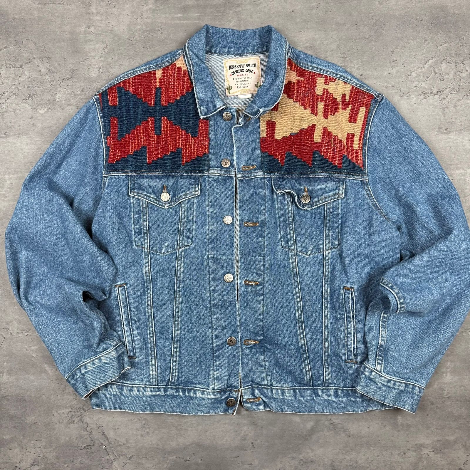 Vintage Vintage Jensen Smith Western Woven Denim Jacket Size US XL / EU 56 / 4 - 1 Thumbnail