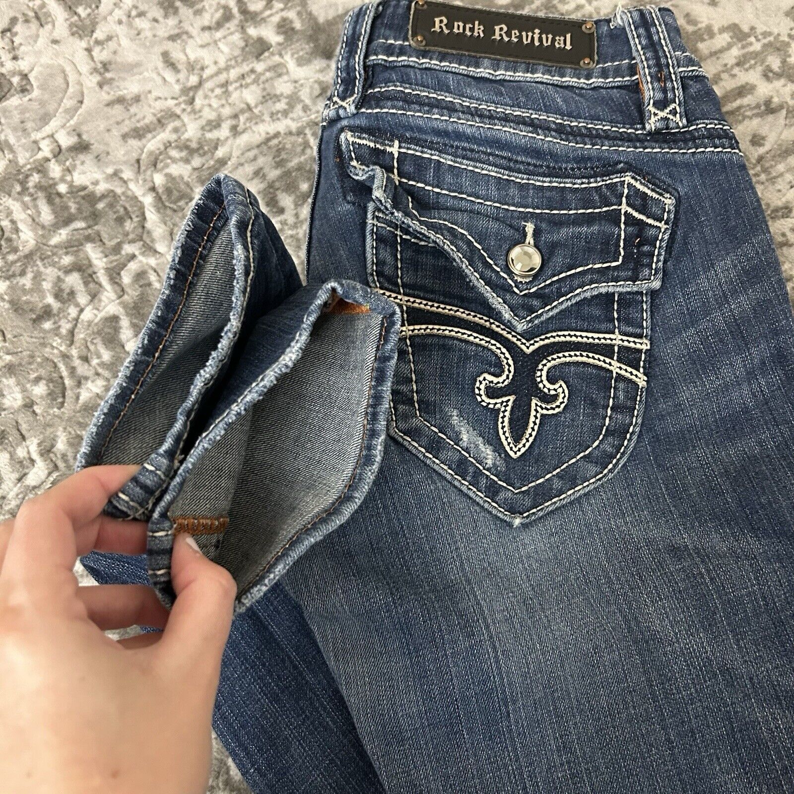 Rock Revival Rock Revival Christina Skinny Jeans Distressed Women’s Sz 28 Size 28" / US 6 / IT 42 - 12 Thumbnail