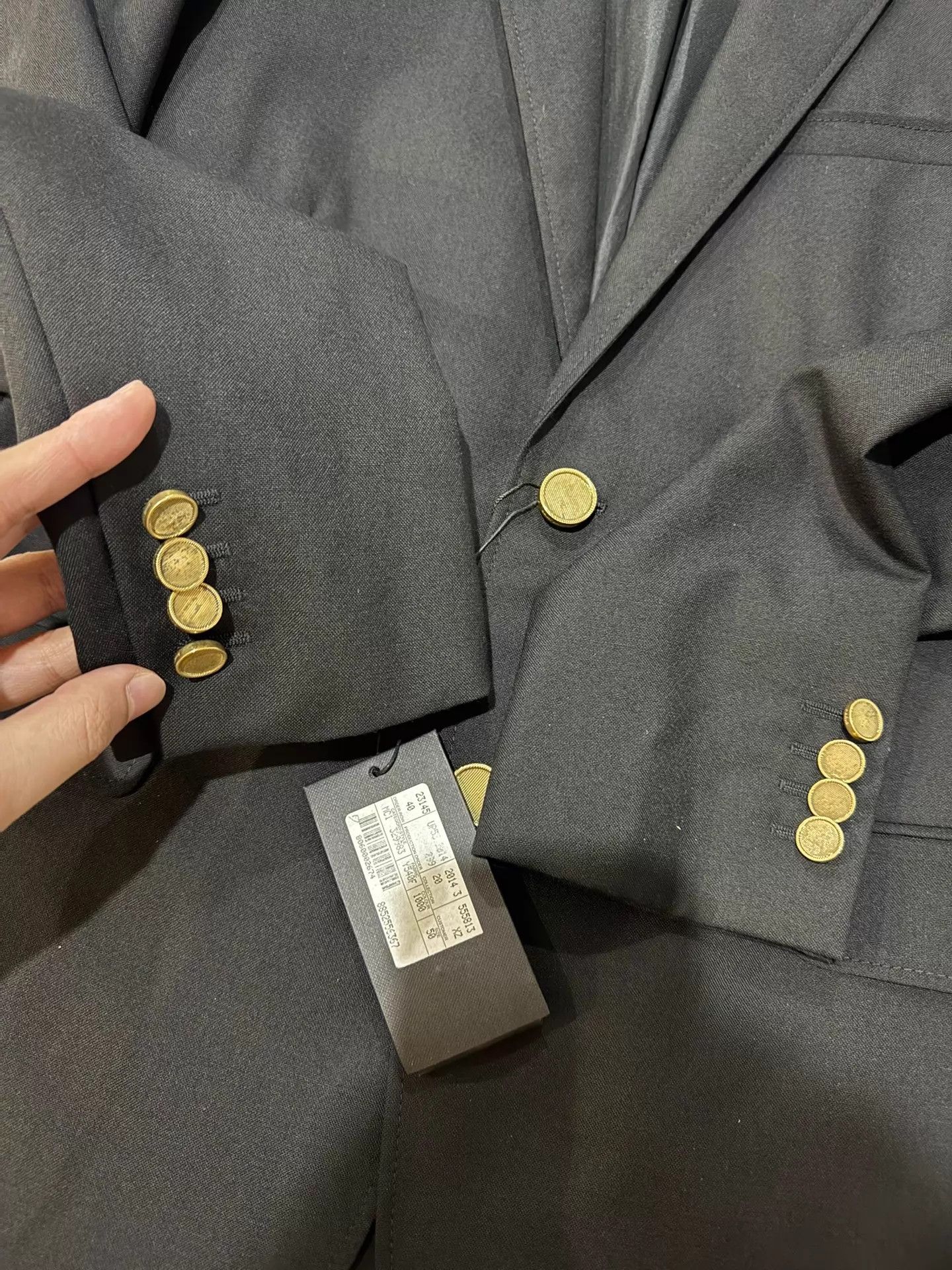 Yves Saint Laurent YSL 1st Year Black Gold Men's Suit 50 New with Tags Size 50R - 8 Thumbnail