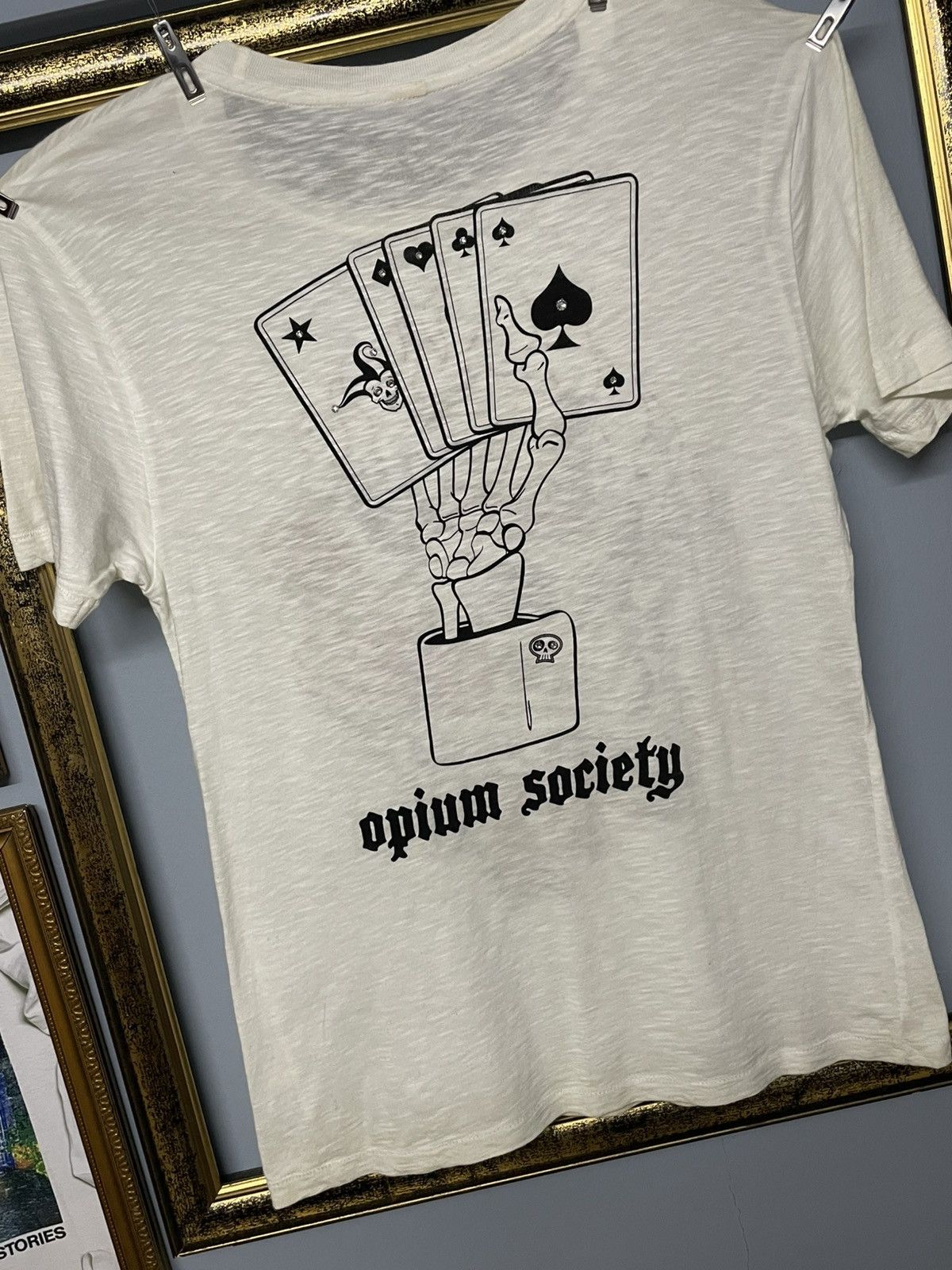 Vintage Japan Designer Opium Society Skull Big Head Tshirt