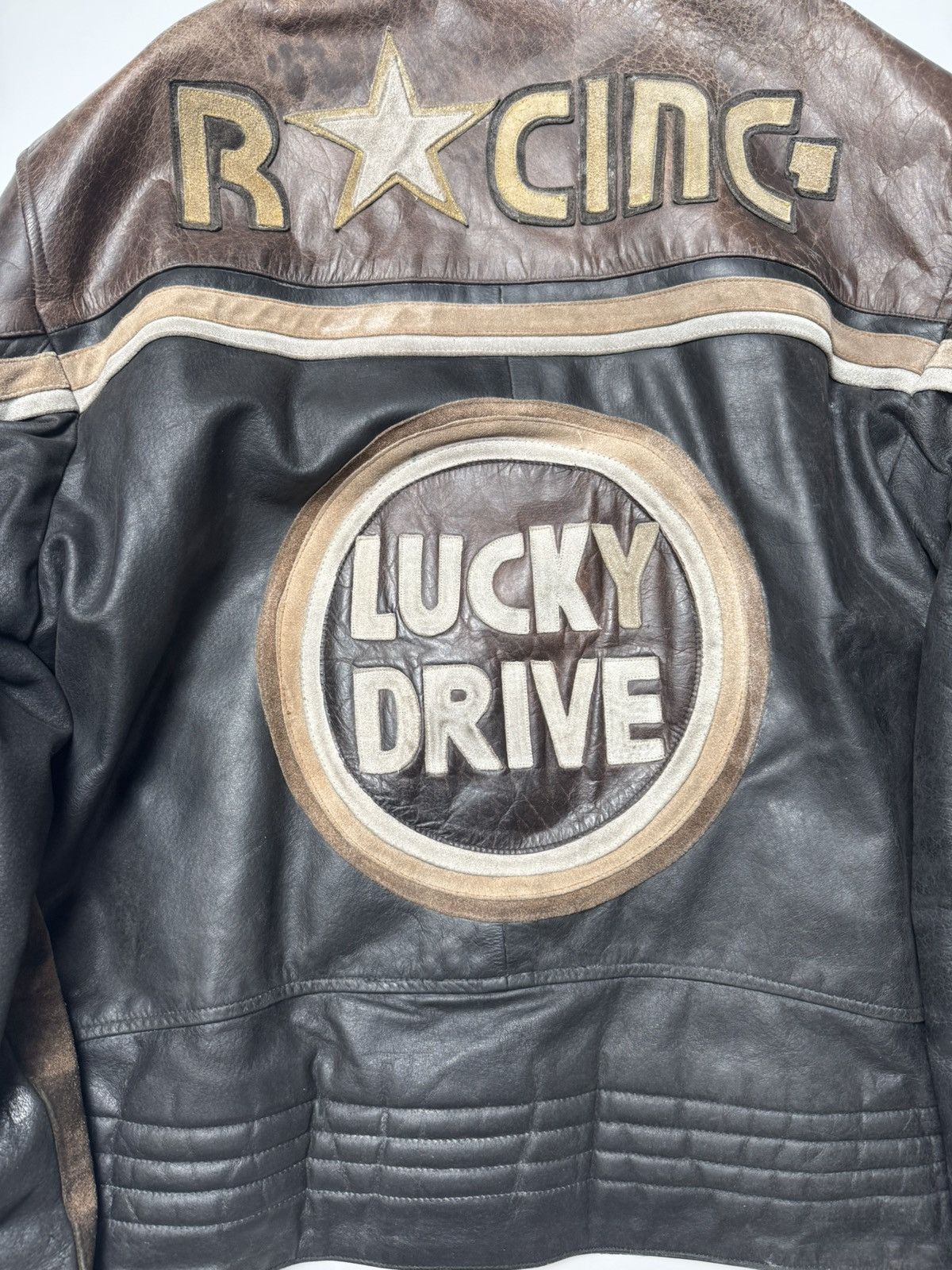 Vintage Vintage LukcyDrive Leather Racing Jacket Size US XXL / EU 58 / 5 - 9 Thumbnail