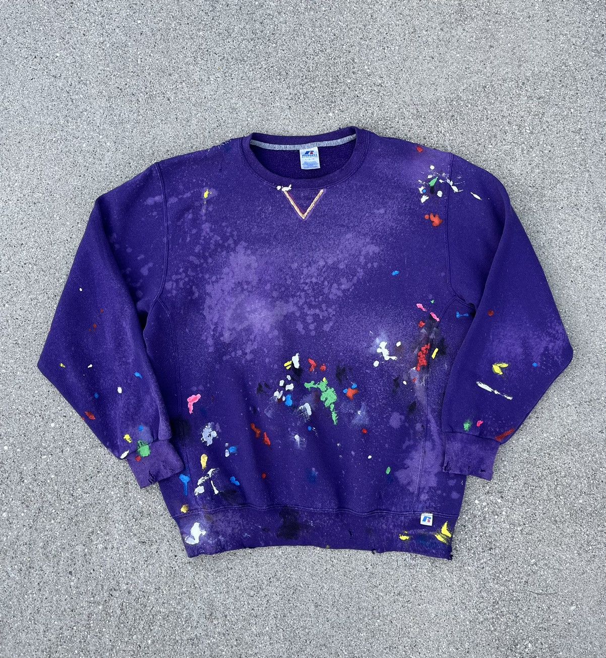 Russell Athletic Custom Russel Athletic Thrashed Distress Crewneck Sweatshirt Size US L / EU 52-54 / 3 - 8 Thumbnail
