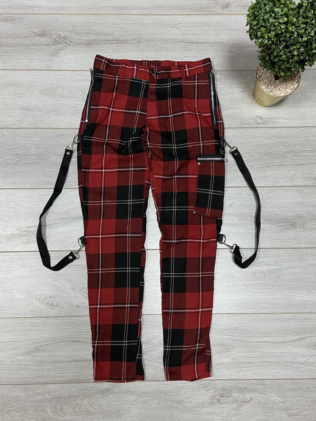 Vintage Vintage Punk Dog pile Pleated pants chaos check up strictly Size US 30 / EU 46 - 1 Thumbnail