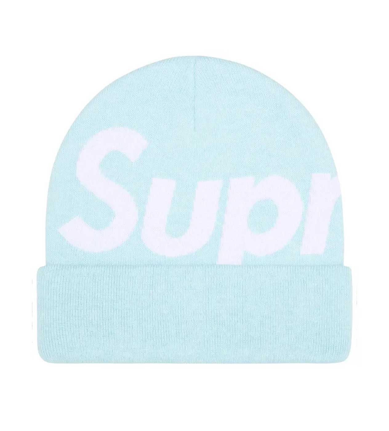 Supreme Big Logo Beanie Light Blue Size ONE SIZE - 1 Thumbnail