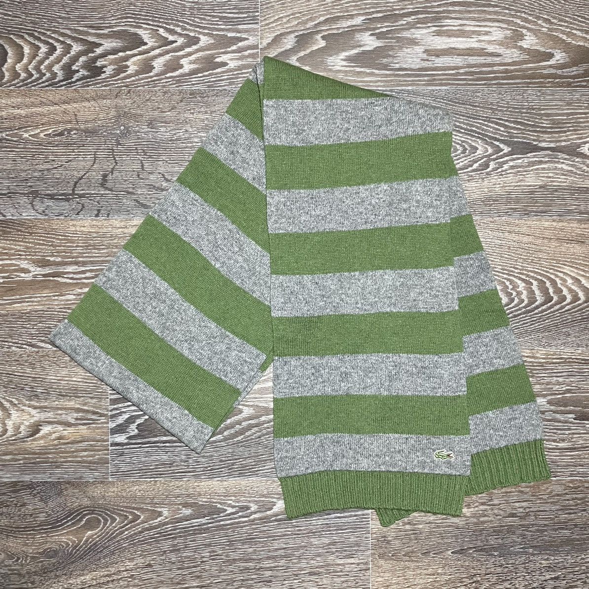 Lacoste Vintage LACOSTE Striped Wool Scarf Size ONE SIZE - 1 Thumbnail