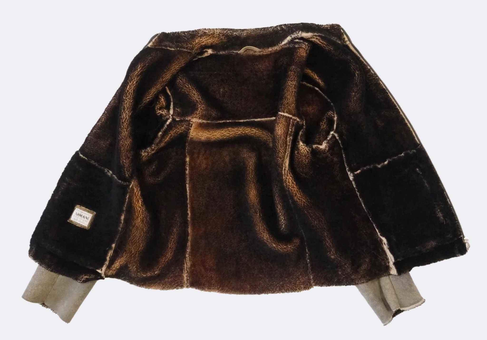 Armani Collezioni Armani Collezion Brown LambskinShearling LeatherJacket $1915 Size US M / EU 48-50 / 2 - 10 Thumbnail