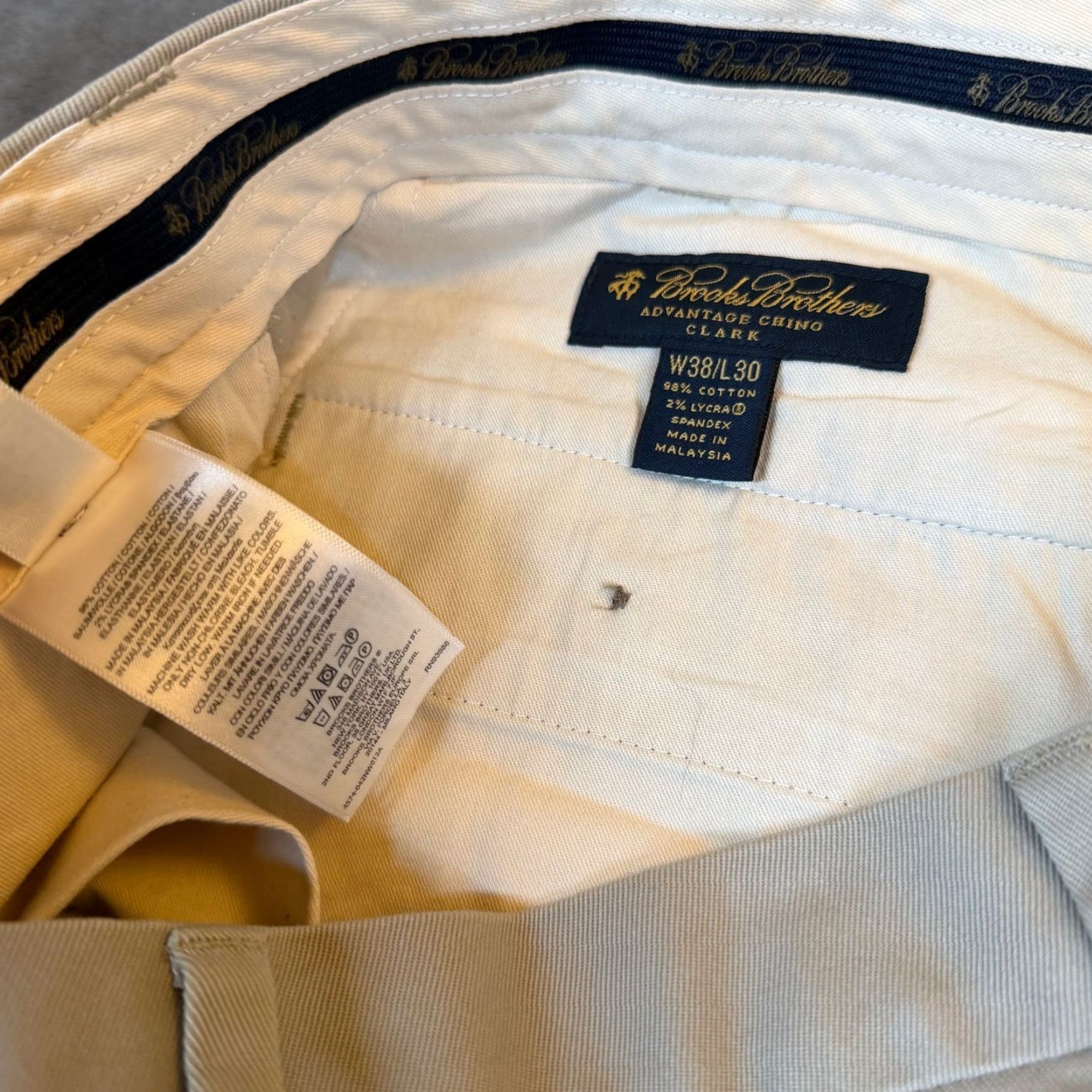 Brooks Brothers Brooks Brothers Advantage Chino Clark Mens 38x30 Gray Cotton Stretch Pants Size US 38 / EU 54 - 5 Thumbnail