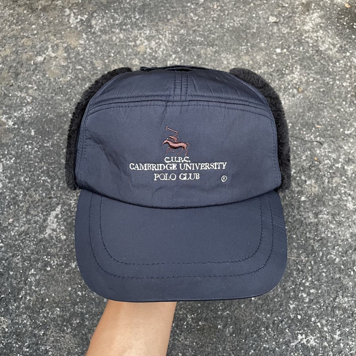 image of Beverly Hills Polo Club x Cashmere Wool C.u.p.c Cambridge University Polo Club Winter Hat in Navy