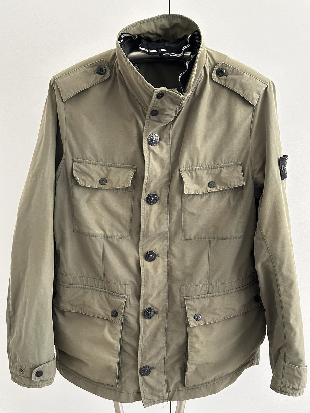 image of Stone Island Green Military Jacket, Men's (Size Large)