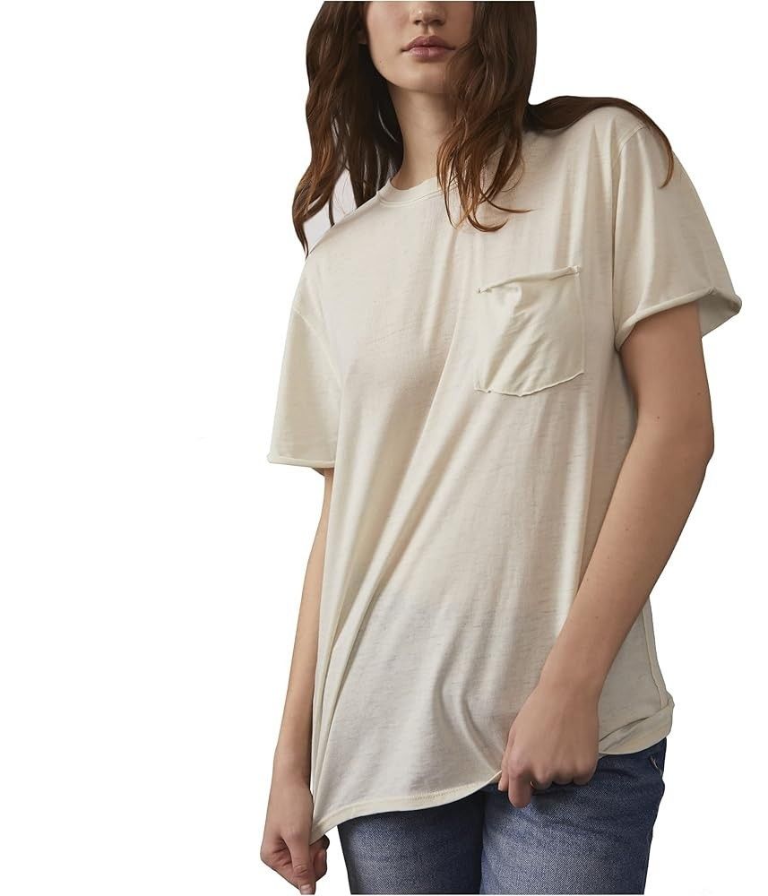 Free People Free People Vella Pocket Tee White Swan ( S ) Size S / US 4 / IT 40 - 1 Thumbnail