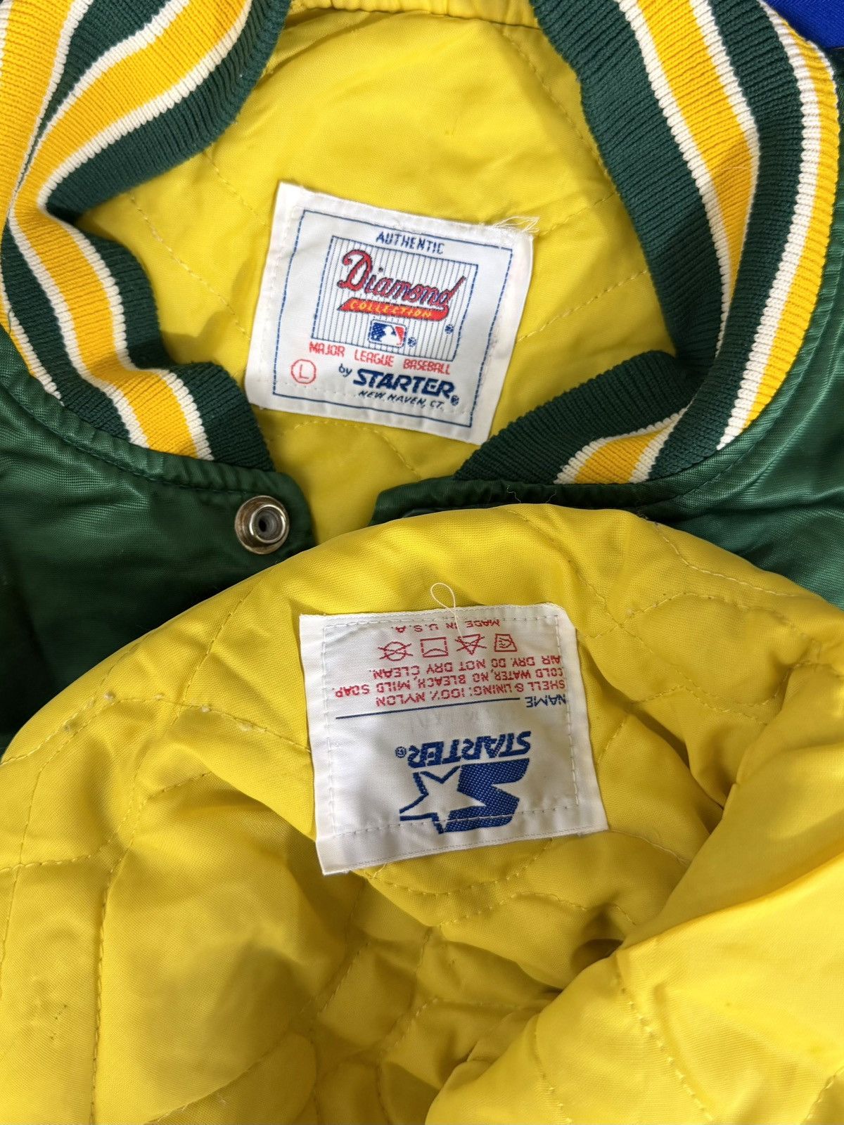Starter 80's Jacket Starter Oakland A's Athletic Majestic MLB Size US L / EU 52-54 / 3 - 3 Thumbnail