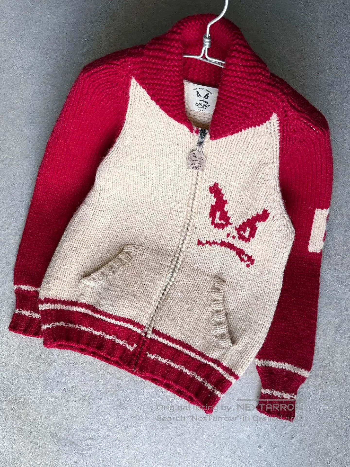 Vintage Vintage 90s BadBoy Wool Cardigan. Size US L / EU 52-54 / 3 - 8 Thumbnail