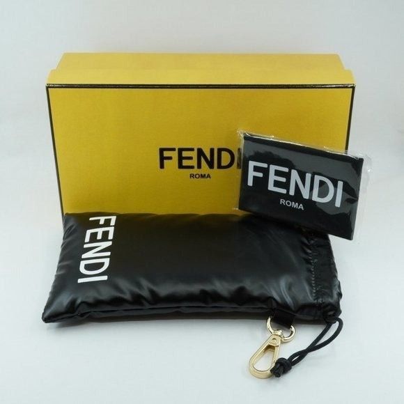 Fendi NEW FENDI FE40048U 01B SHINY BLACK GOLD GREY OVERSIZED SUNGL ...