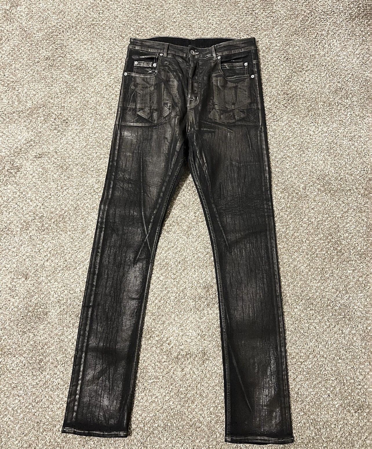 Rick Owens Rick Owens Foil Waxed Detroit Denim | Grailed