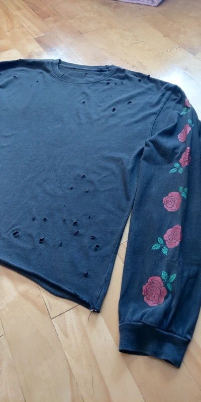 Vintage Custom Distressed Shirt w Guns n' Roses Boxy Alt Goth opium Size US L / EU 52-54 / 3 - 2 Thumbnail