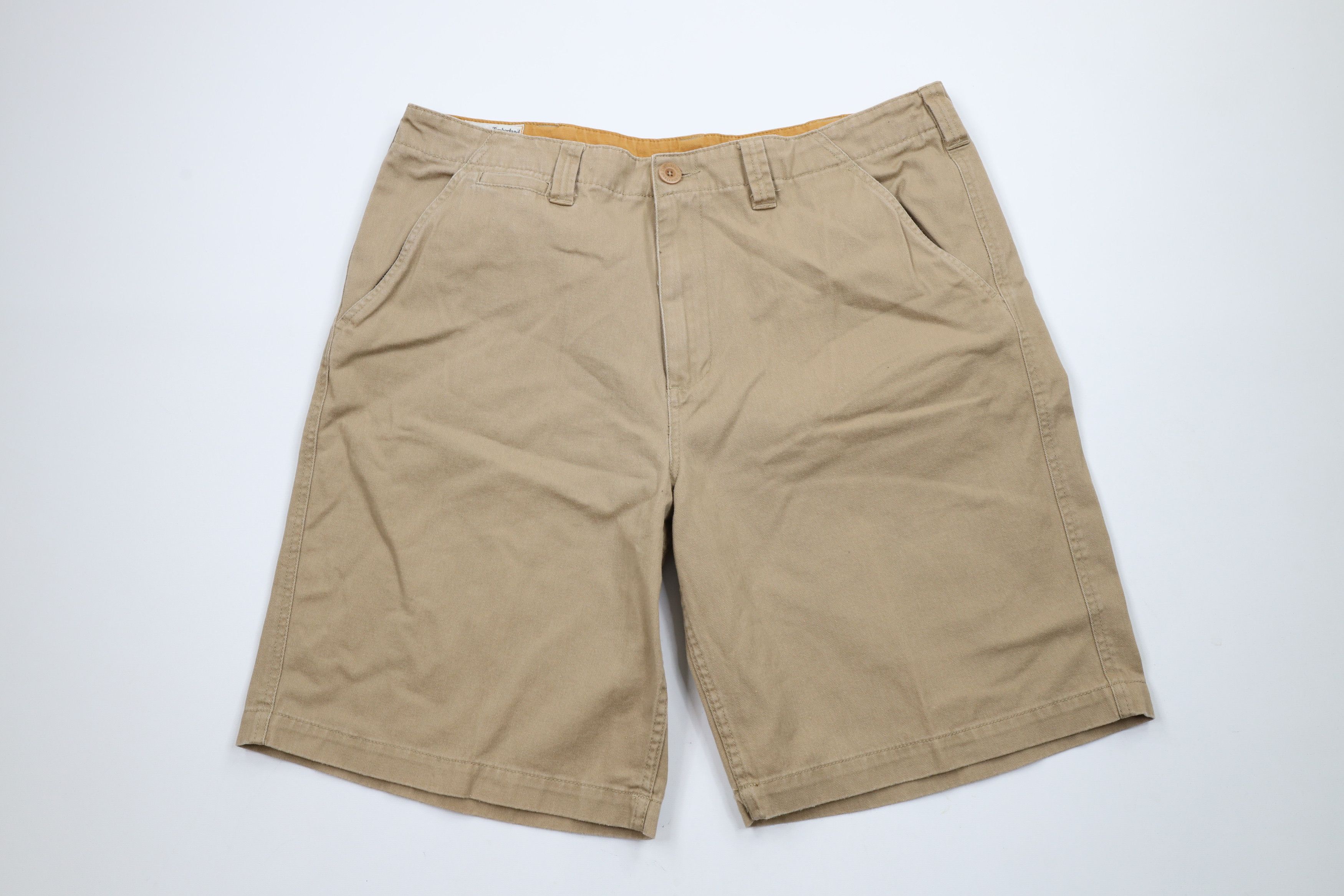 Timberland × Vintage Vintage Timberland Heavyweight Cotton Twill Shorts Beige Size US 38 / EU 54 - 1 Thumbnail