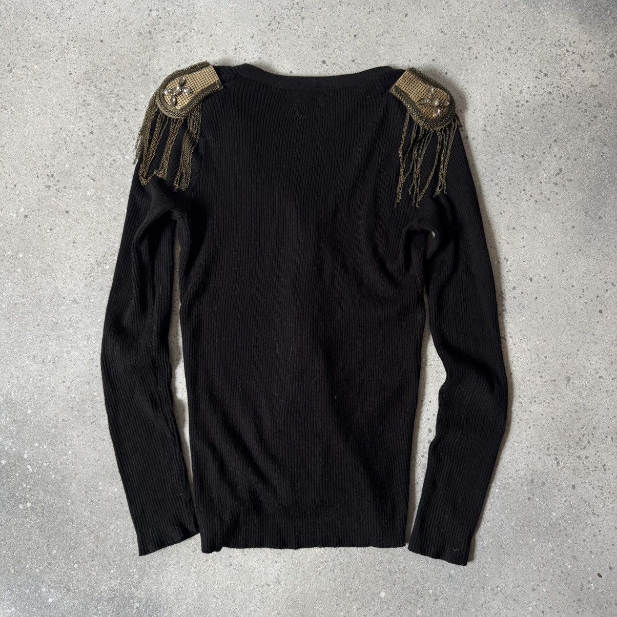 Dolce & Gabbana × Vintage Dolce & Gabbana Ribbed Cardigan with Embellished Epaulettes Size M / US 6-8 / IT 42-44 - 11 Thumbnail