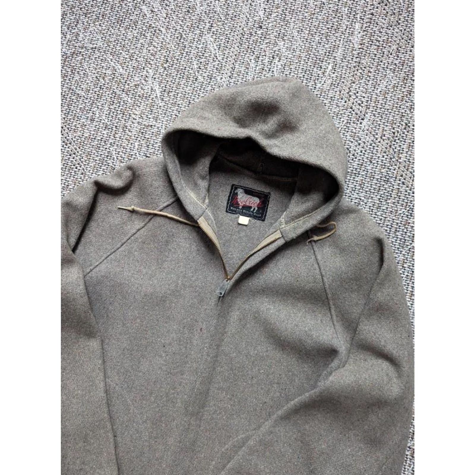 Vintage VINTAGE Woolrich Hoodie Jacket Mens M Gray Wool Hooded Full Zip 1950s 1960s Fleck Woolwear Size US M / EU 48-50 / 2 - 7 Thumbnail