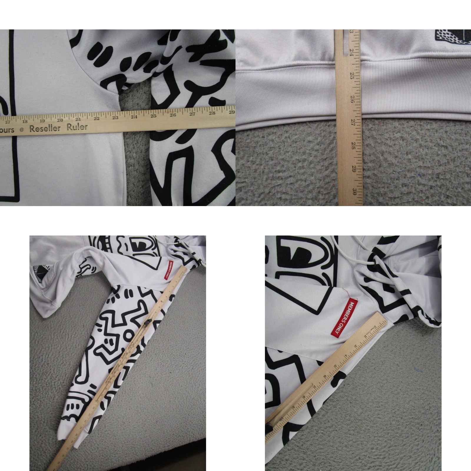 Members Only Keith Haring X Members Only All Over Graphic Print Hoodie M Mens Pullover Hooded Multicolor Graphic Print 80s Art Hip Hop Size M Size US M / EU 48-50 / 2 - 8 Thumbnail