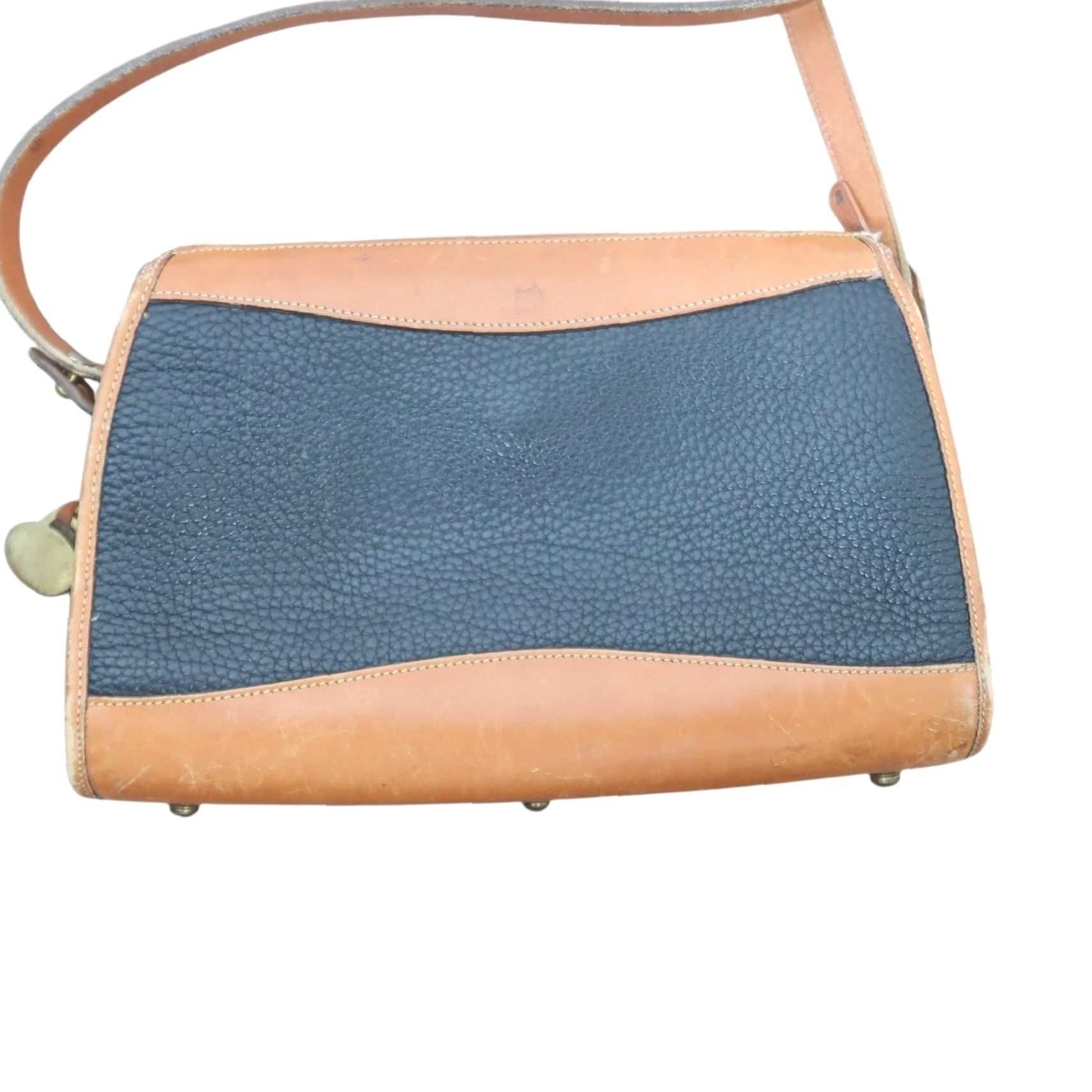 Dooney & Bourke VINTAGE Dooney & Bourke Crossbody Bag Purse Leather Black Tan Small 90s Womens Zip 11x7x3 Fans Work Casual Mens Women Girls Size ONE SIZE - 3 Thumbnail