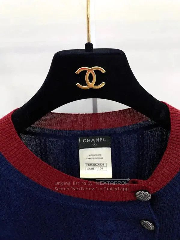 Chanel Chanel Blue Wool Long Sleeve Sweater . Size S / US 4 / IT 40 - 7 Thumbnail