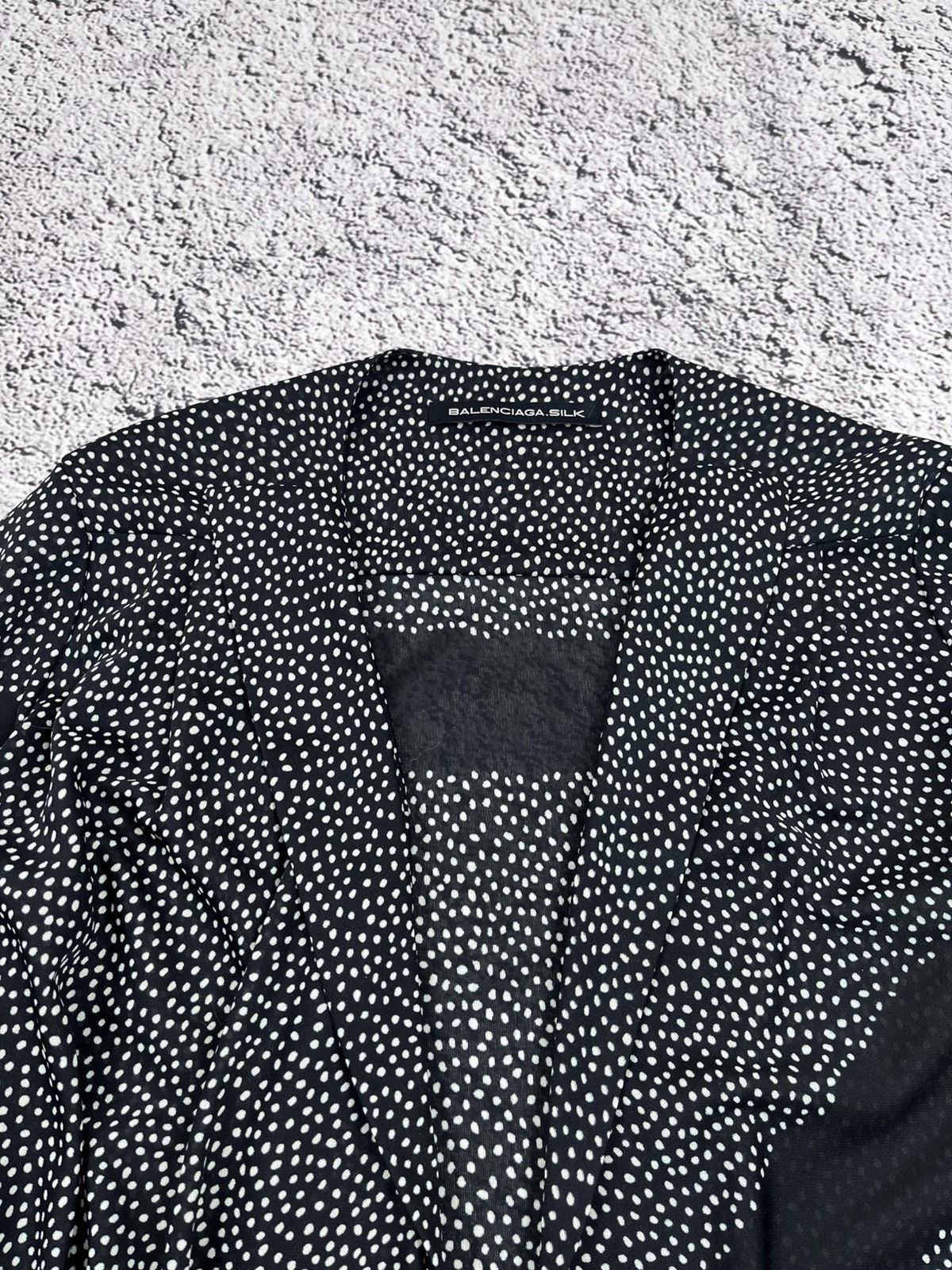 Balenciaga BALENCIAGA SILK ARCHIVE POLKA DOT MESH WRAP DRESS CARDIGAN Size XS / US 0-2 / IT 36-38 - 7 Thumbnail
