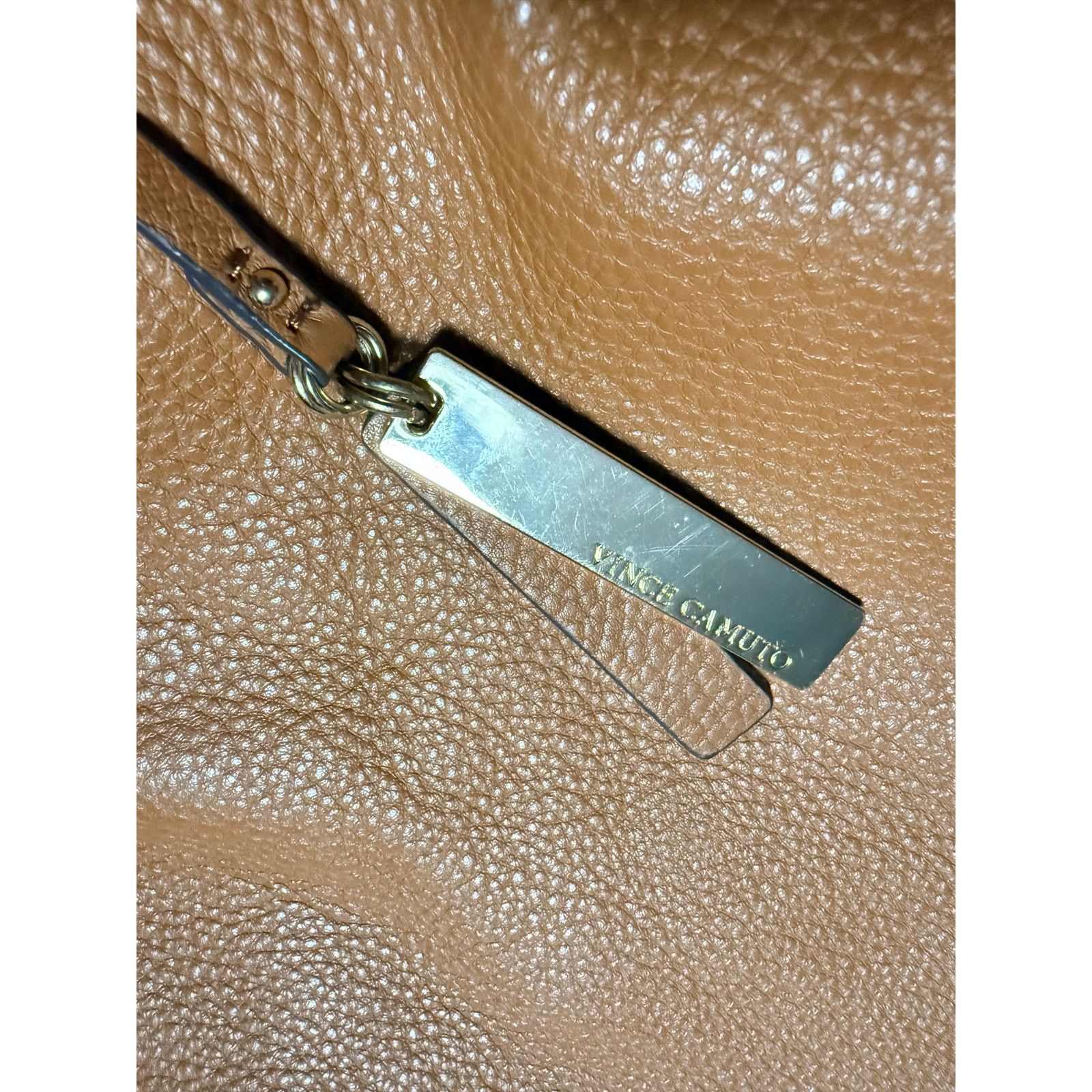 Vince Camuto Vince Camuto Leather Tote Bag Whiskey Brown Pebbled Slouchy Size ONE SIZE - 11 Thumbnail