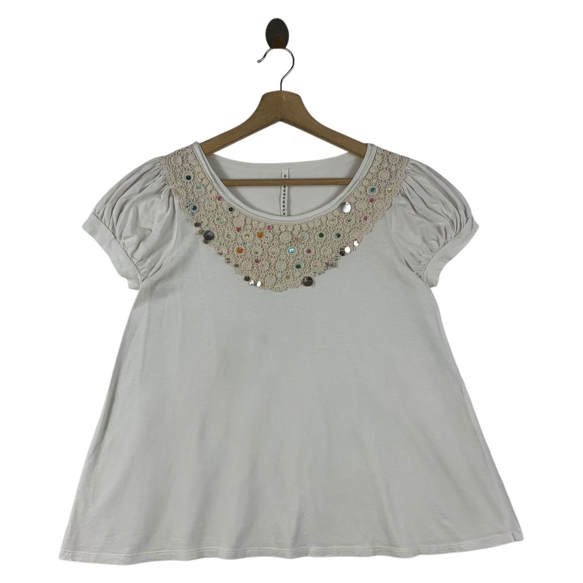Designer × Issey Miyake × Sunao Kuwahara SUNAOKUWAHARA lace design women tee Size M / US 6-8 / IT 42-44 - 1 Thumbnail