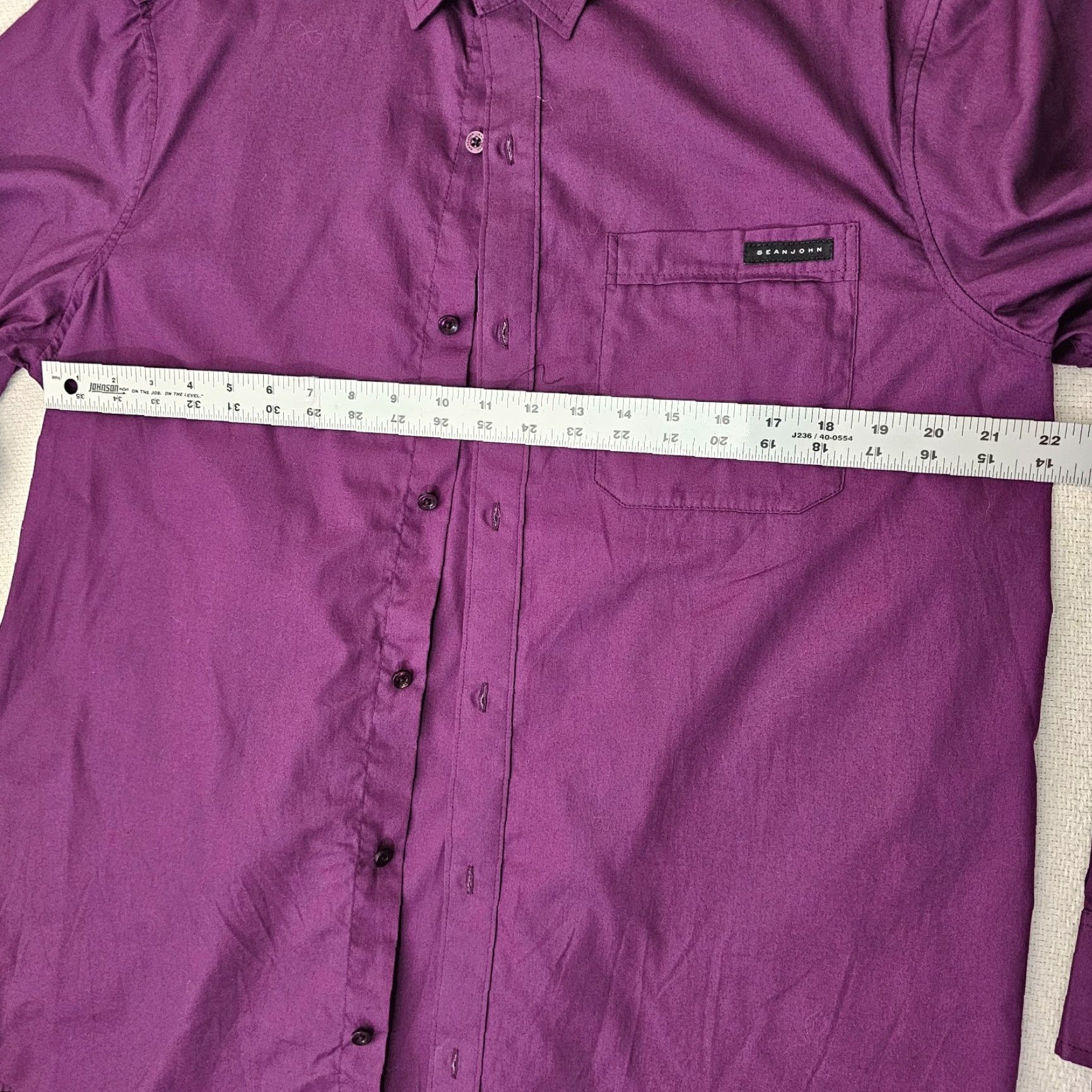 Sean John Sean John Shirt Mens Size L Button-Up Long Sleeve Pocket Purple Confident Fit Regular Size US L / EU 52-54 / 3 - 6 Thumbnail