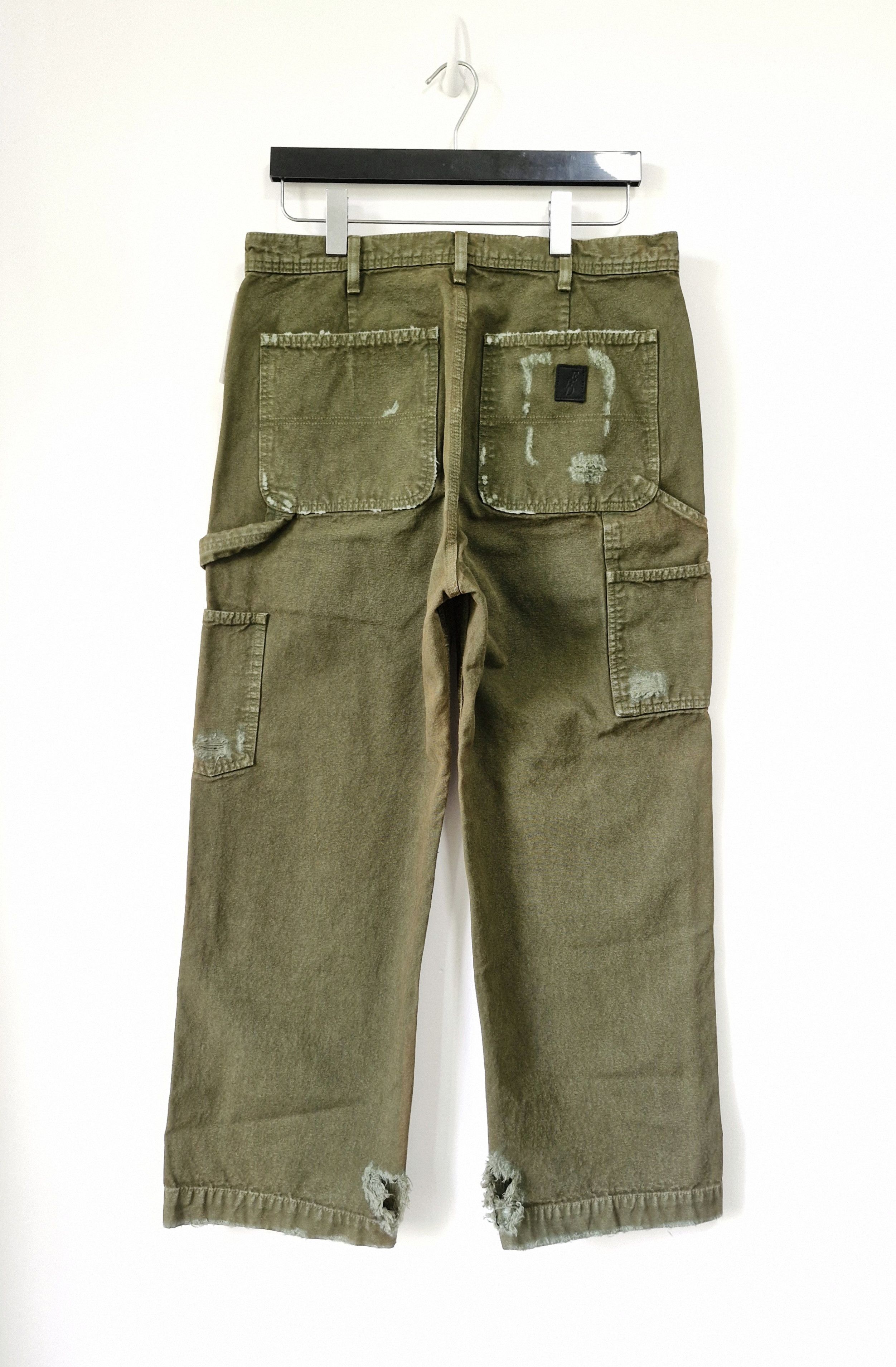 Enfants Riches Deprimes SS24 Acid Green Destroyed Canvas Carpenter Pants Size US 32 / EU 48 - 2 Thumbnail
