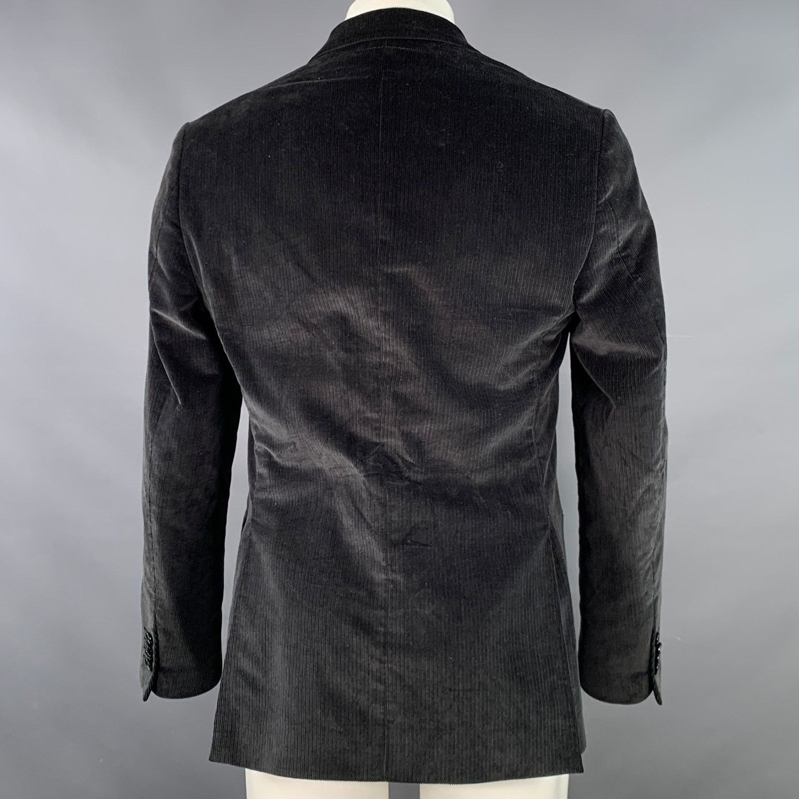 Etro Size 38 Black Corduroy Cotton Blend Notch Lapel Sport Coat Size 38R - 3 Thumbnail