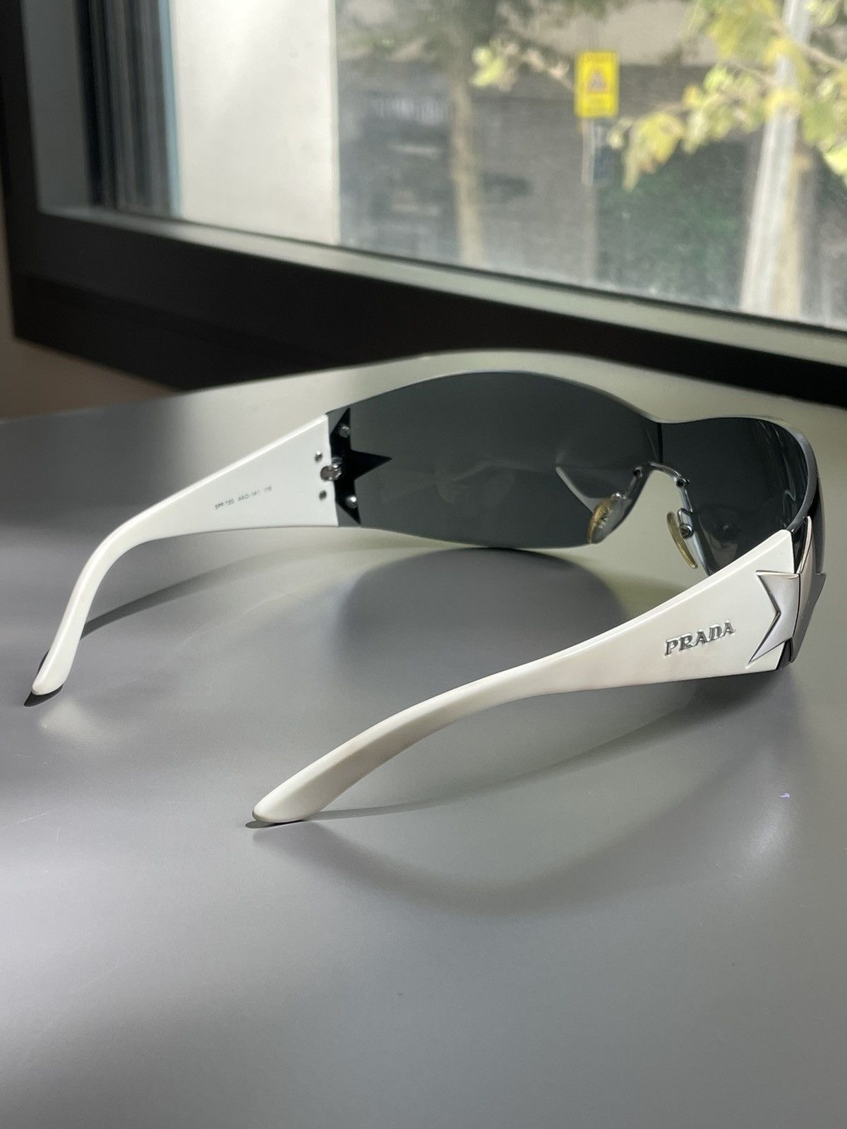 Prada PRADA Sunglassess Star 2004 Star White Ski Shield Mask Fire Size ONE SIZE - 5 Thumbnail