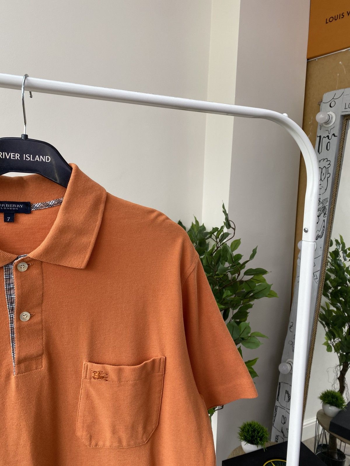 Burberry × Vintage Vintage Burberry Orange Denim polo t-shirt Size US L / EU 52-54 / 3 - 6 Thumbnail