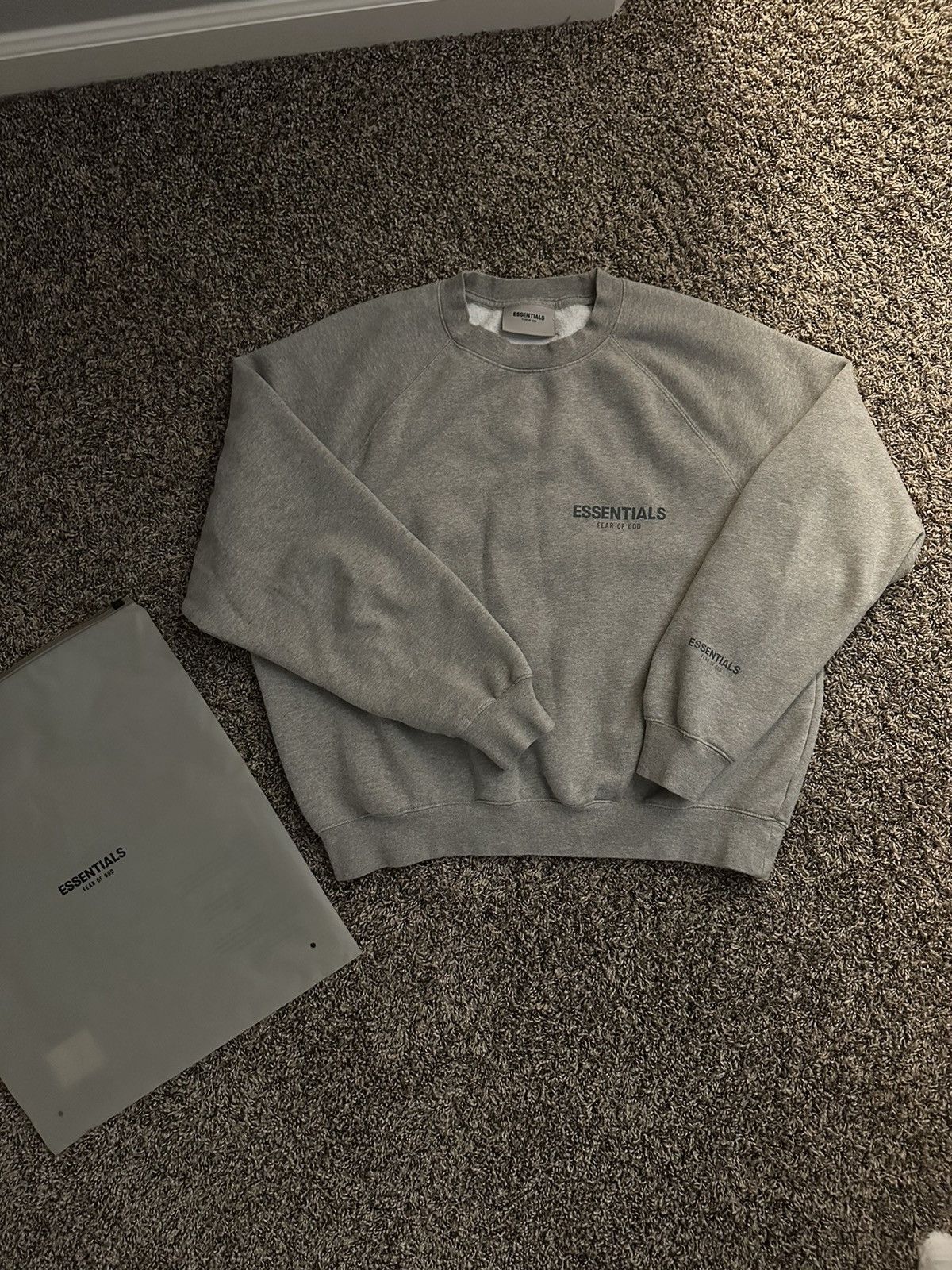 fear of god essentials crewneck heather grey