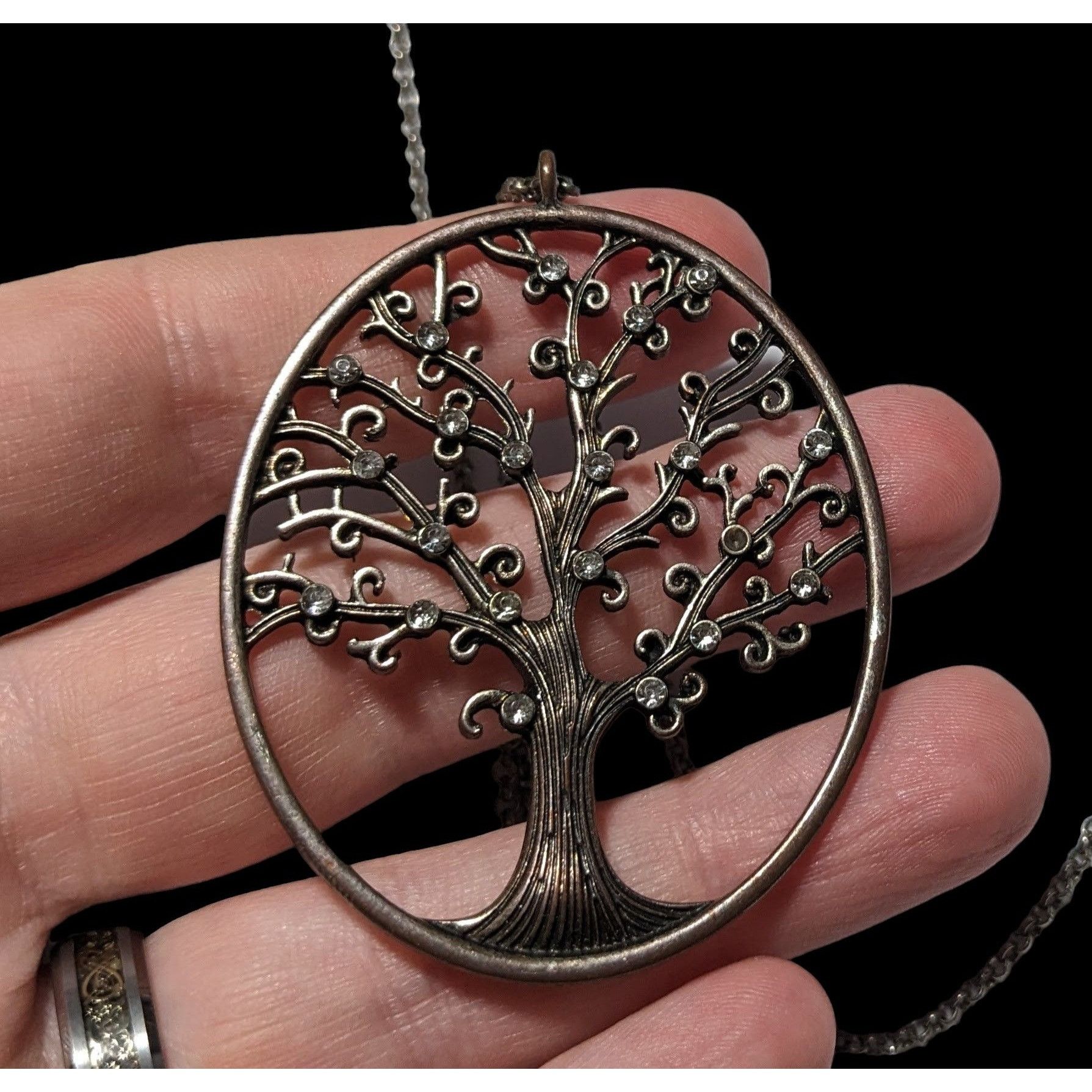 Other Silver Gemmed Tree Of Life Pendant Necklace Size ONE SIZE - 3 Thumbnail