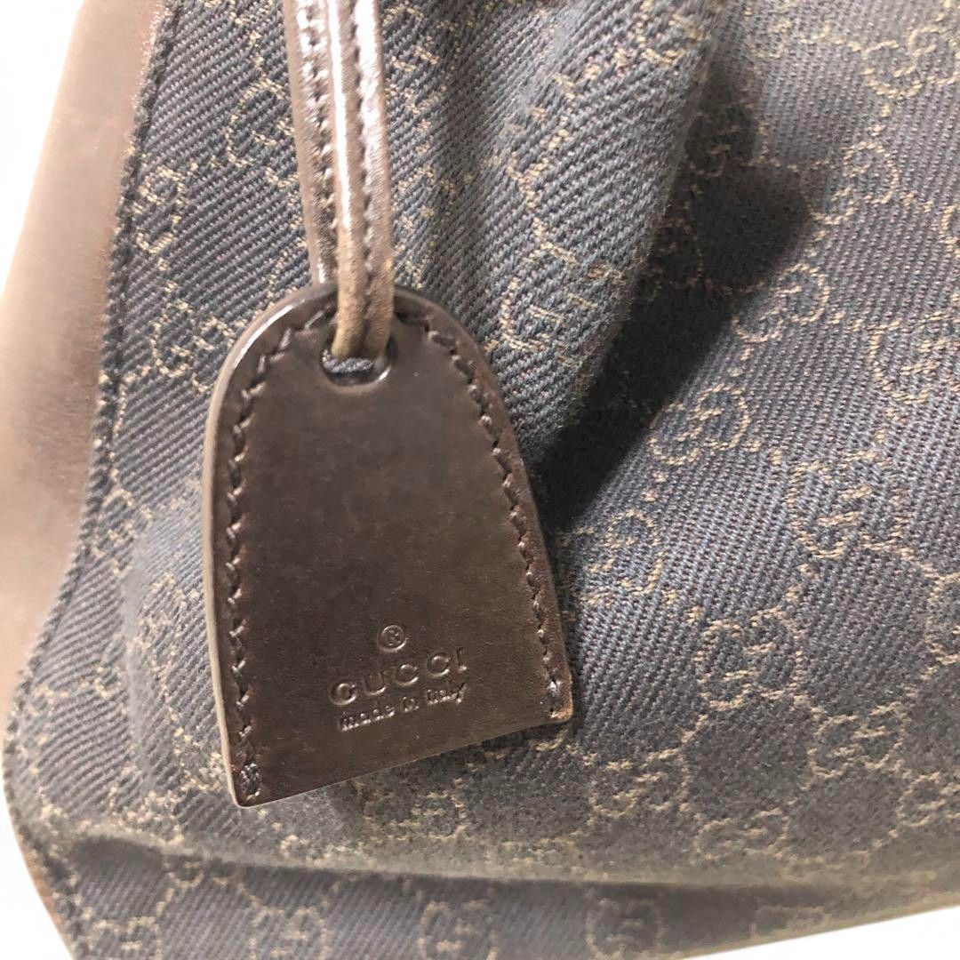 Gucci Gucci - Tote Handbag Shoulder Bag Leather Black Monogram Size ONE SIZE - 6 Thumbnail