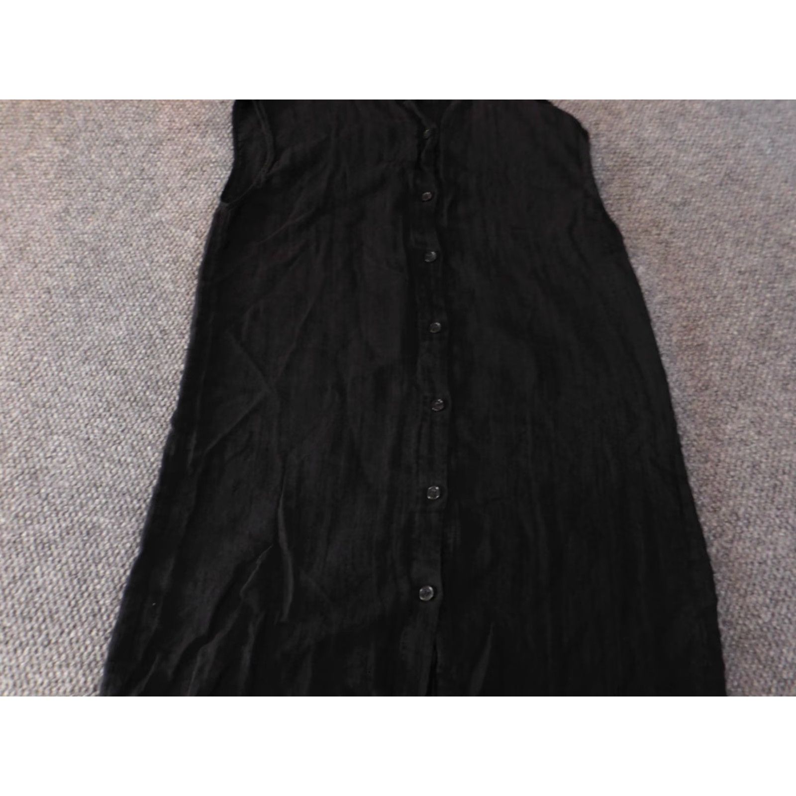 Zara Zara Dress XS Black Maxi womens button up linen classic sleeveless Size XS / US 0-2 / IT 36-38 - 2 Thumbnail